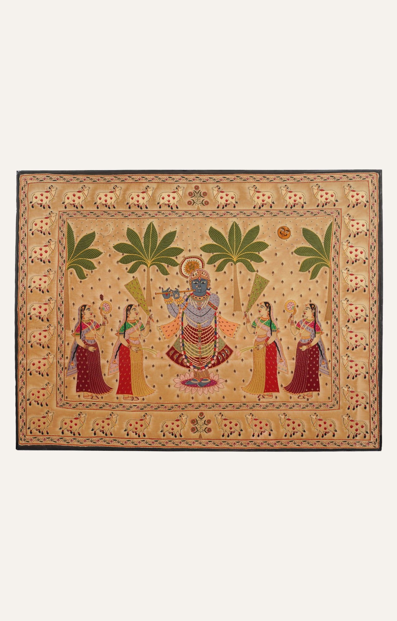 Krishna's Paradise: Grand Embroidered Pichwai