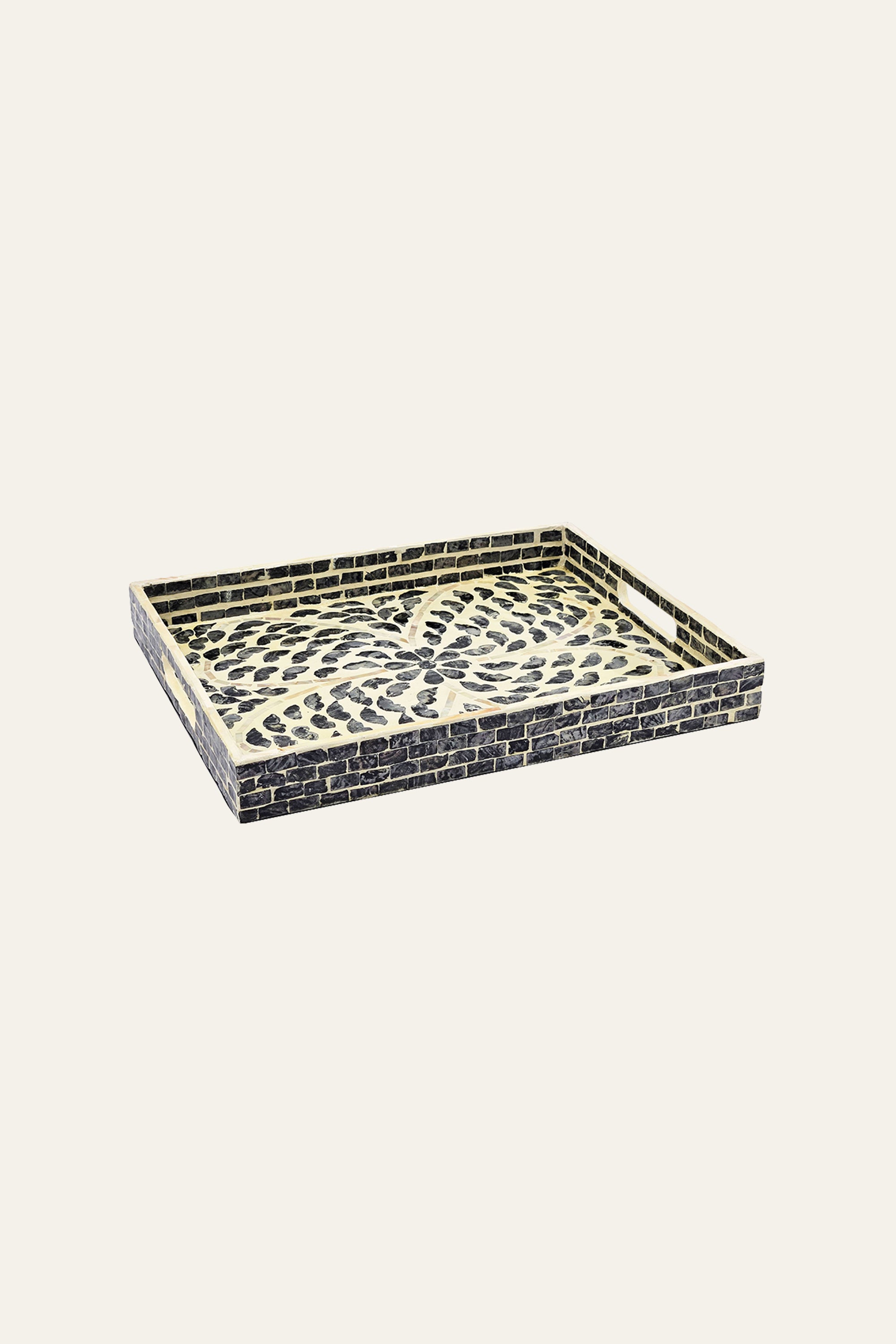 Rectangular Mother of Pearl Inlay Serving Tray