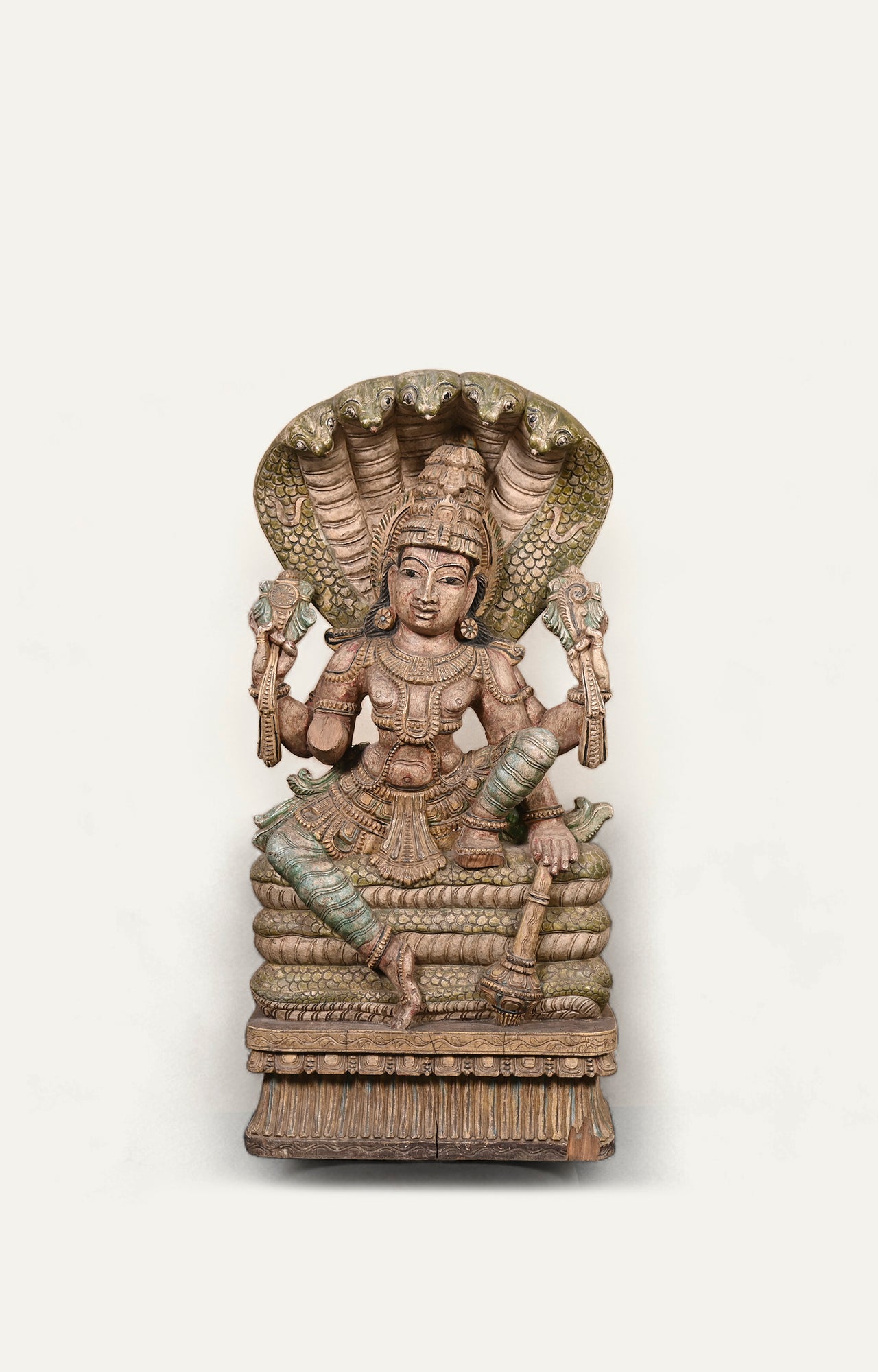 Blessed by Vishnu Wooden Figurine