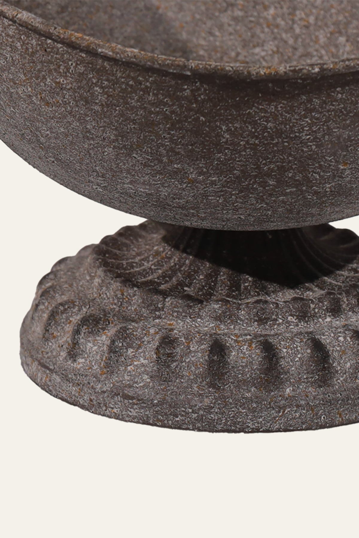Metal Urn Planter with Scroll Handles in Textured Gray Finish