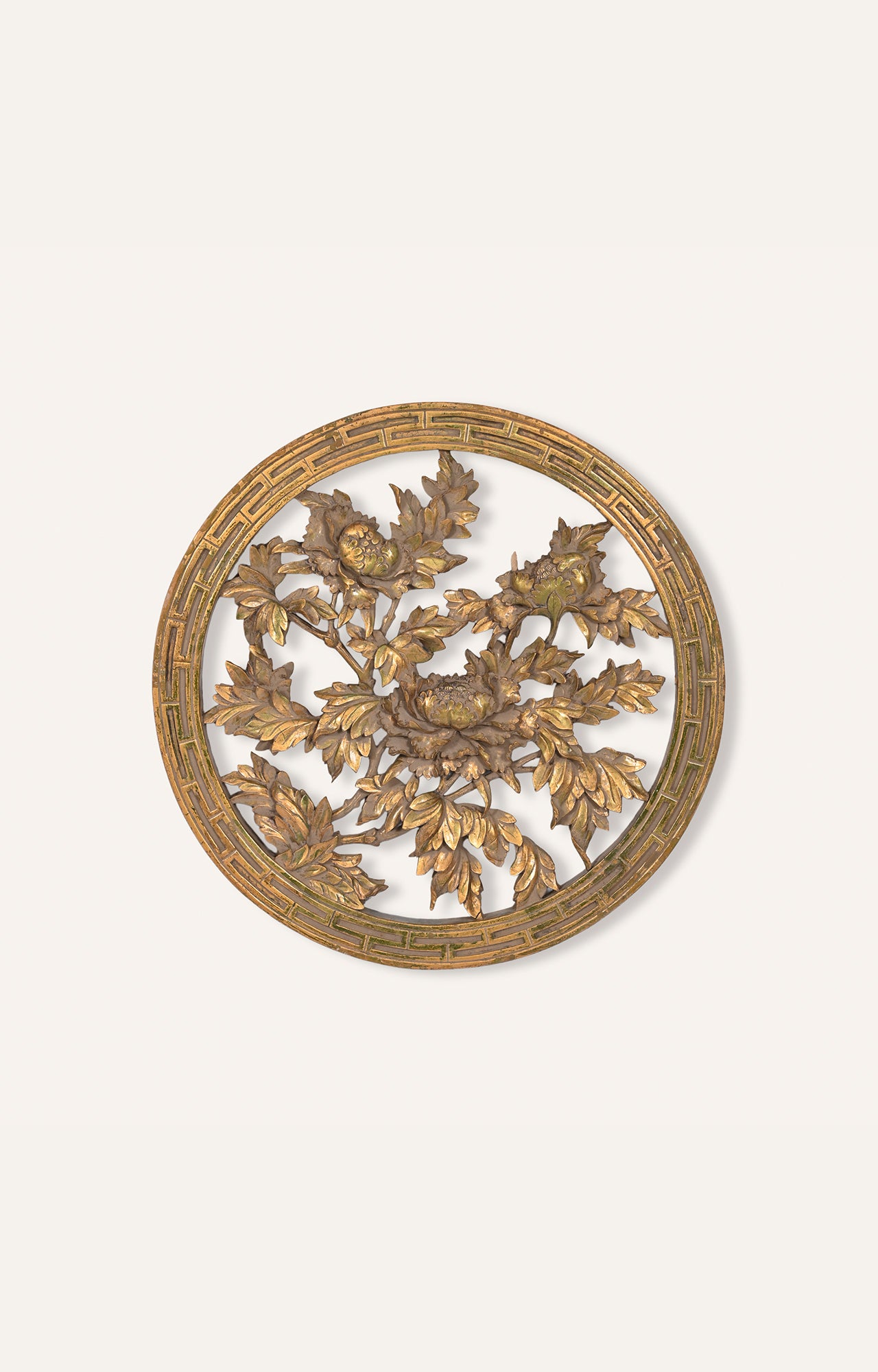 Carved Wooden Panel with Floral Motifs