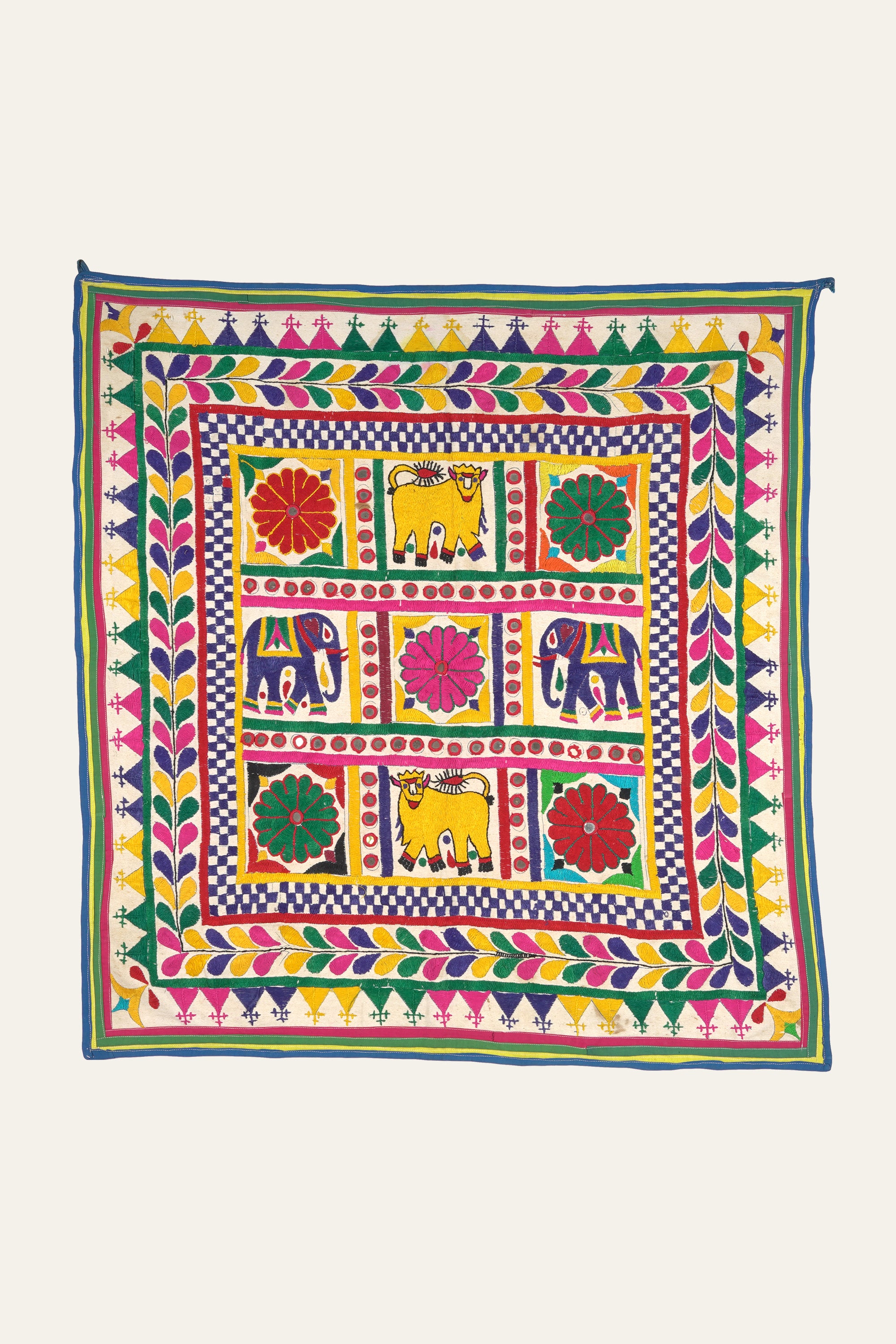 Elephant Patchwork Gujarati Embroidery Wall Decor