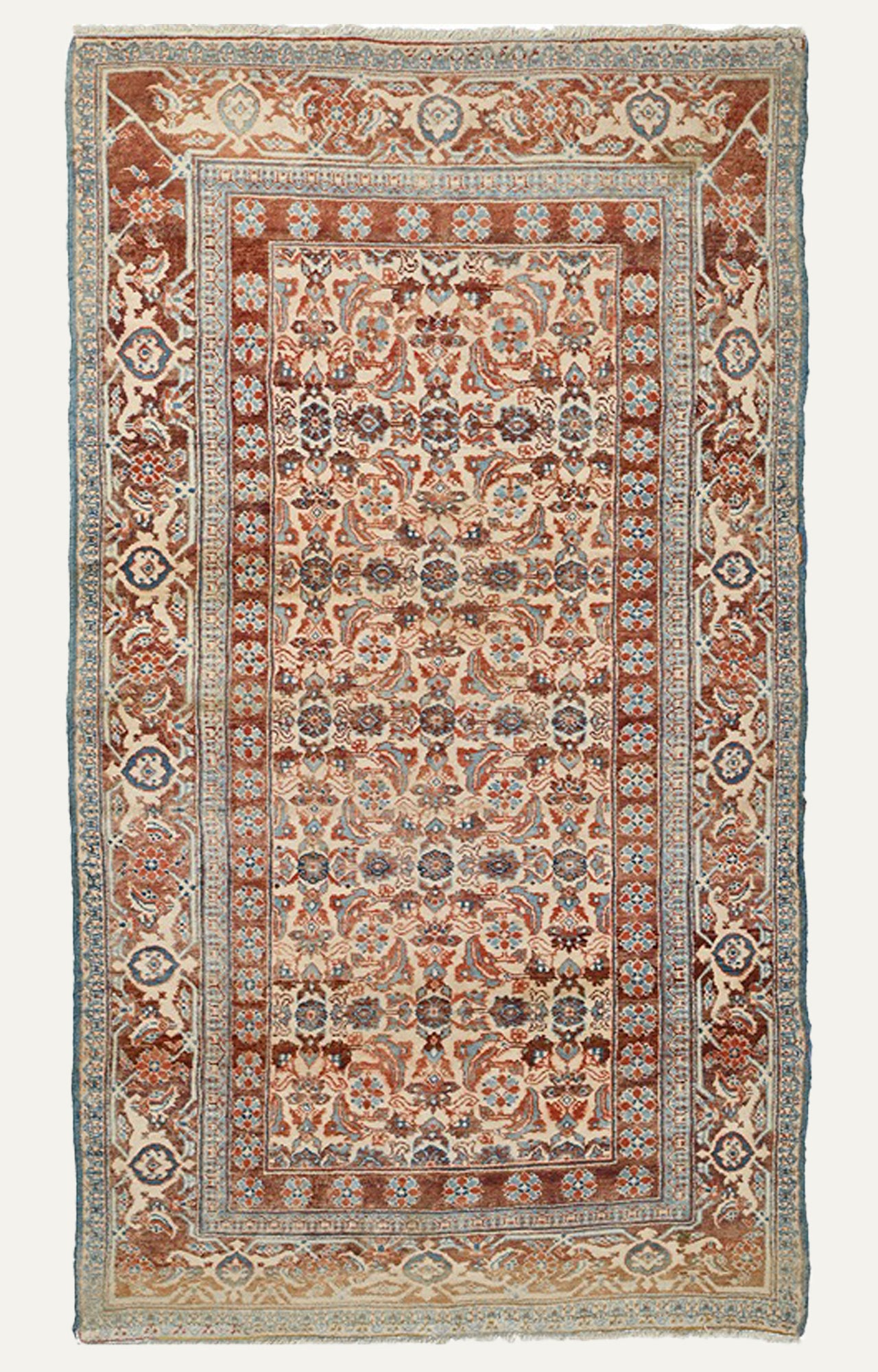 4 x 6 Ft 100 Years old Mughal Style carpet with jaal work