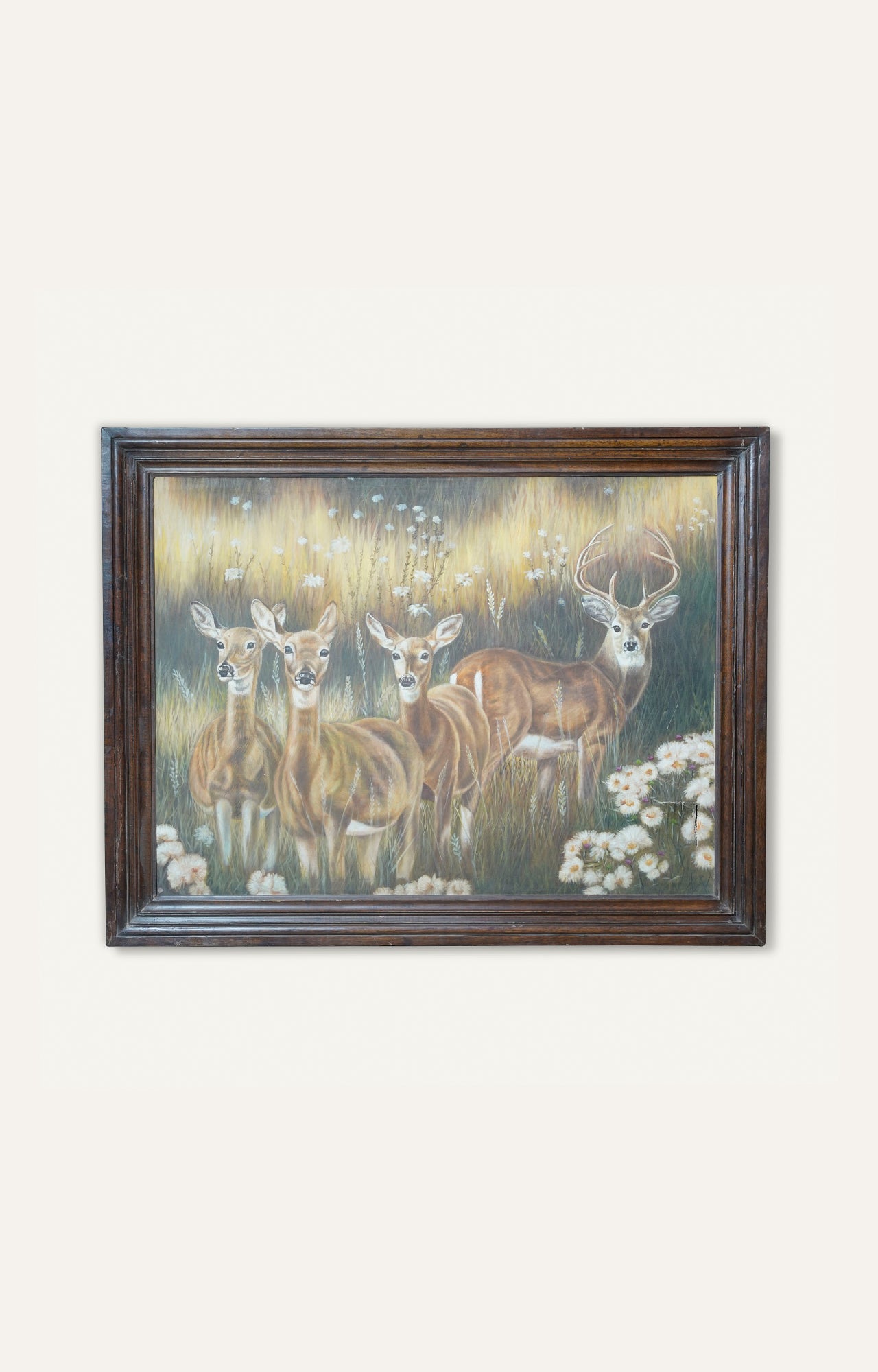 Enchanted Deer Meadow - Vibrant Landscape Painting