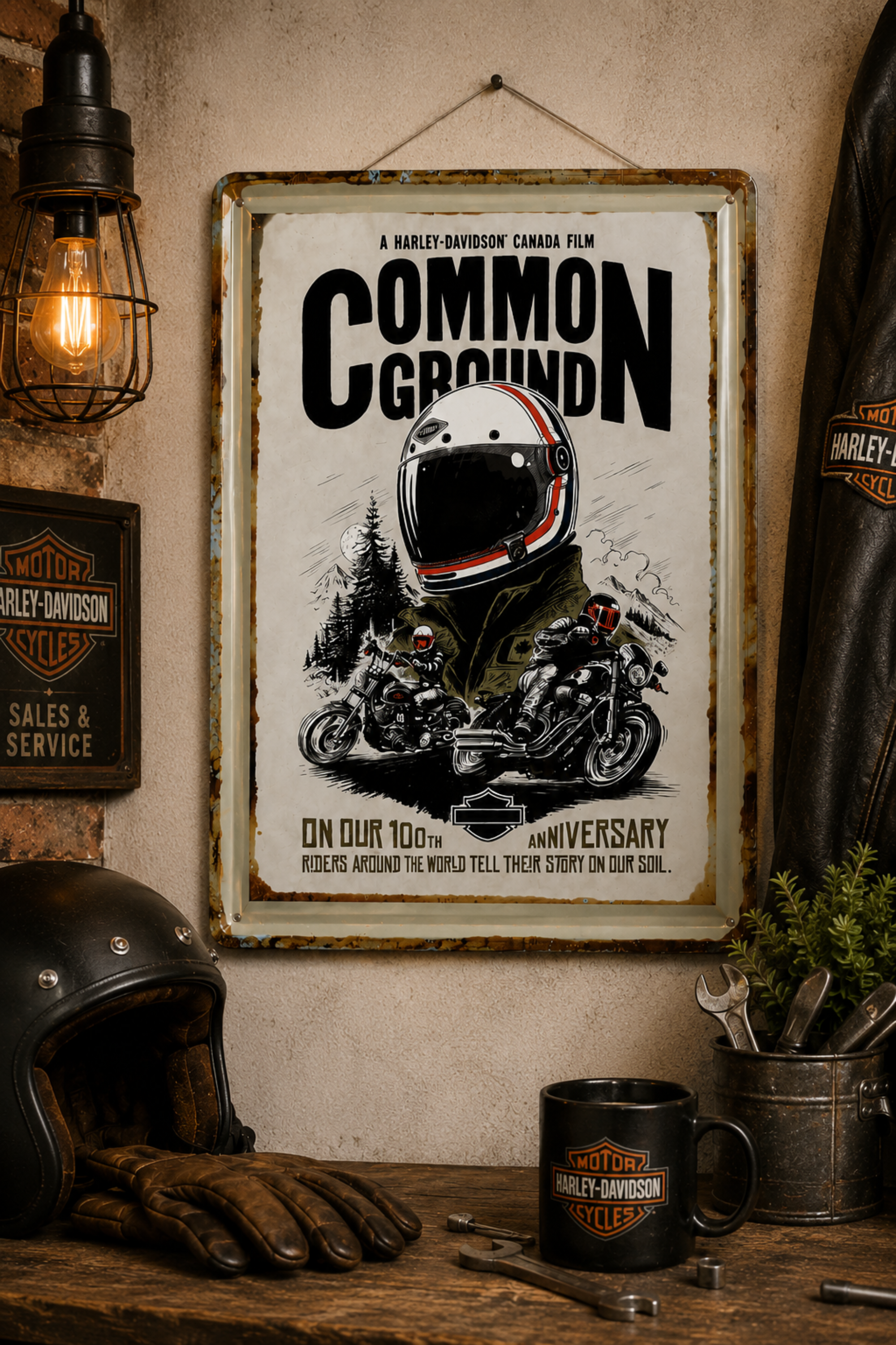 Harley Davidson  Biker Film Metal Wall Board