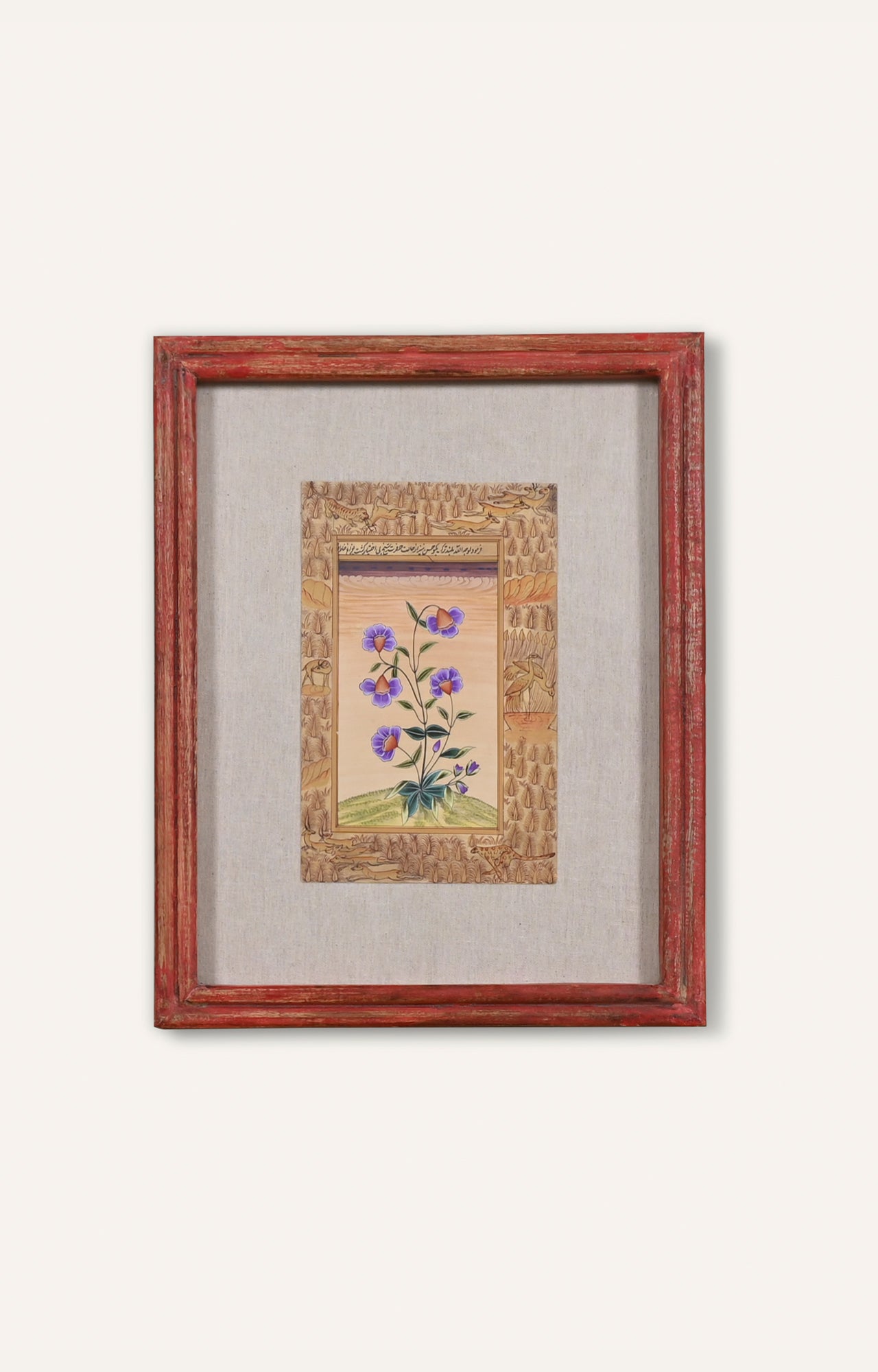 Mughal Botanical Miniature Indian Handmade Floral Watercolor Art Painting