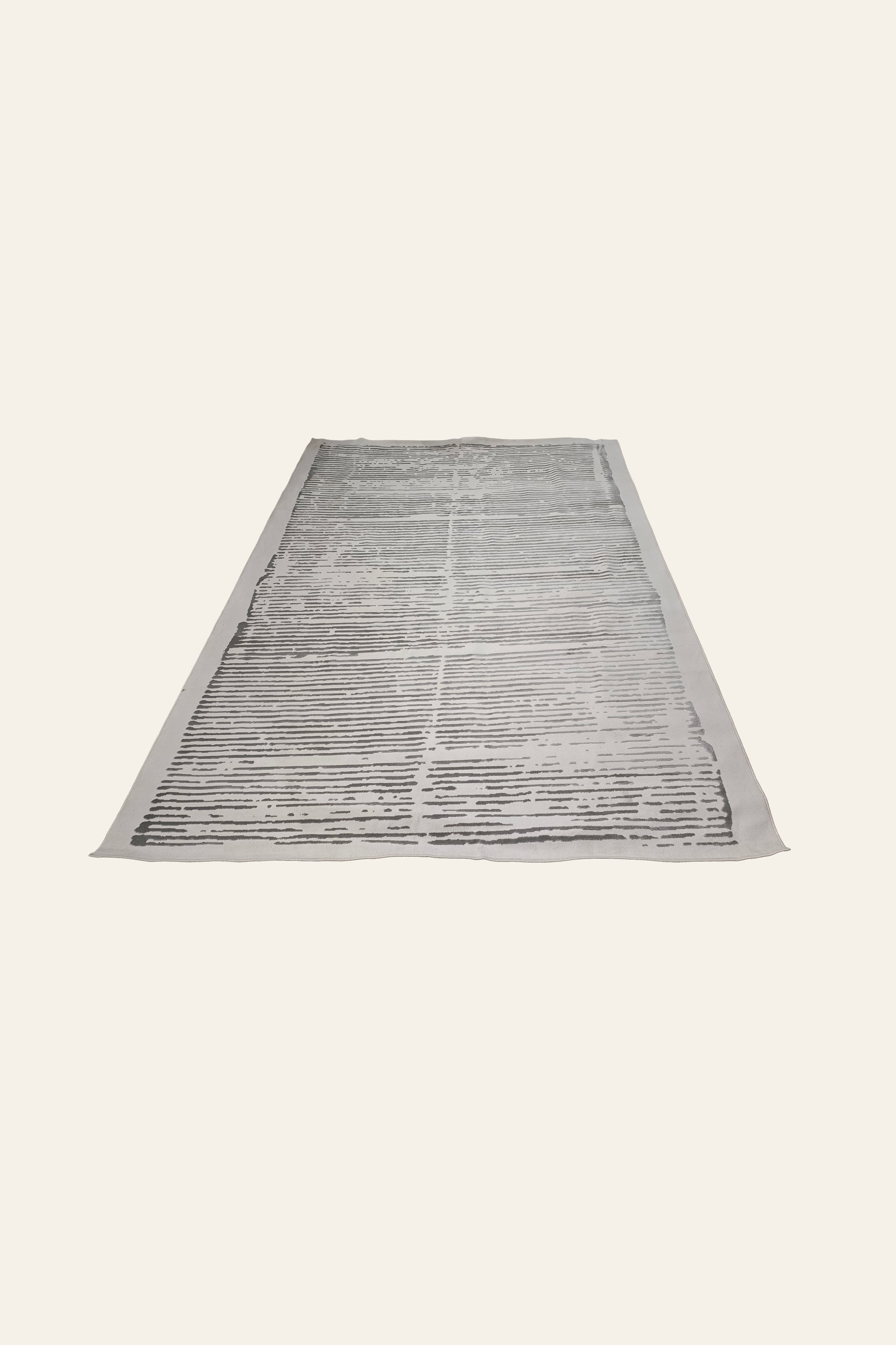 8 x 12 ft Modern Grey Linear Stripe Tufted Area Carpet