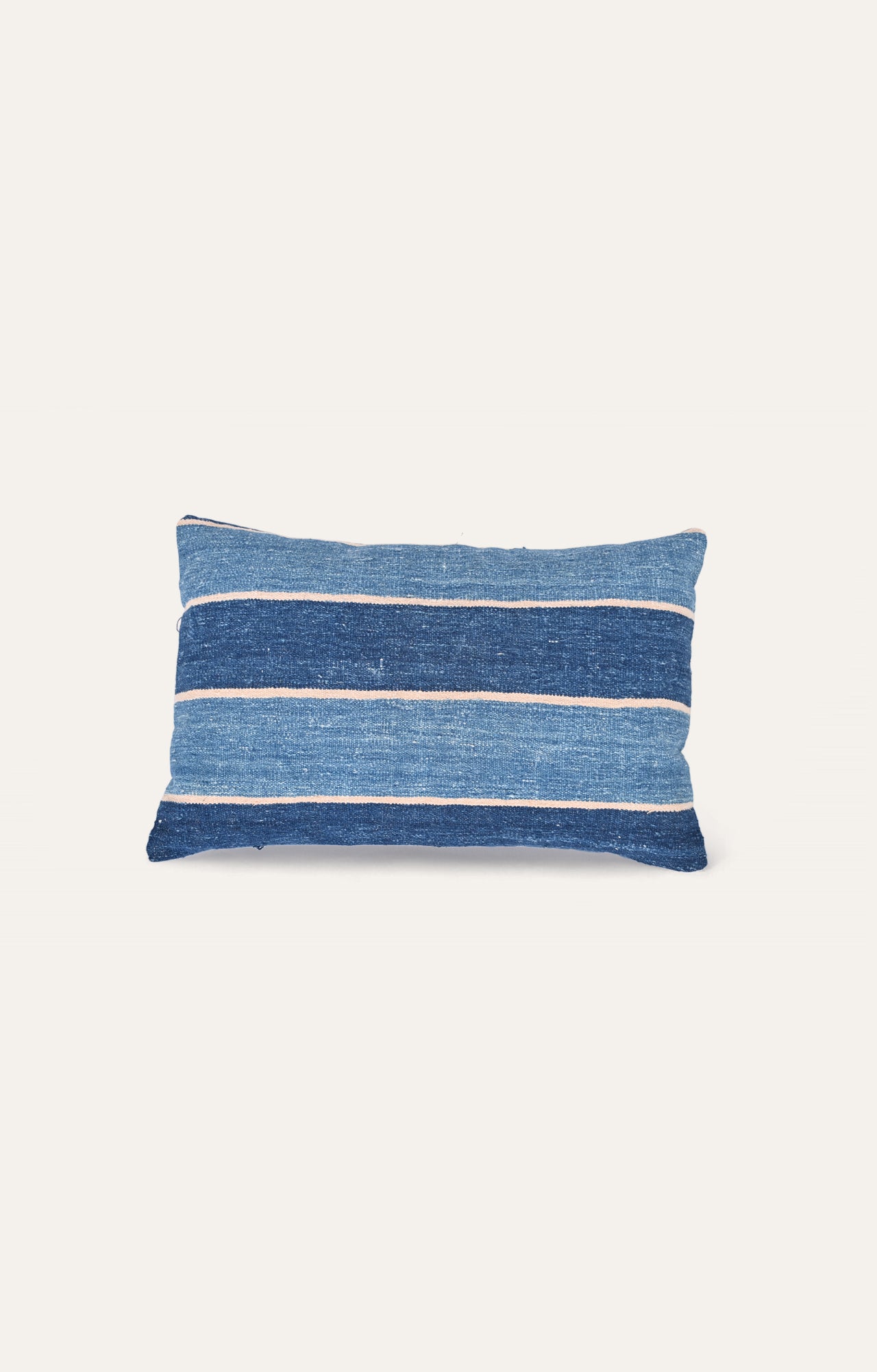 Blue on blue striped accent cushion covers