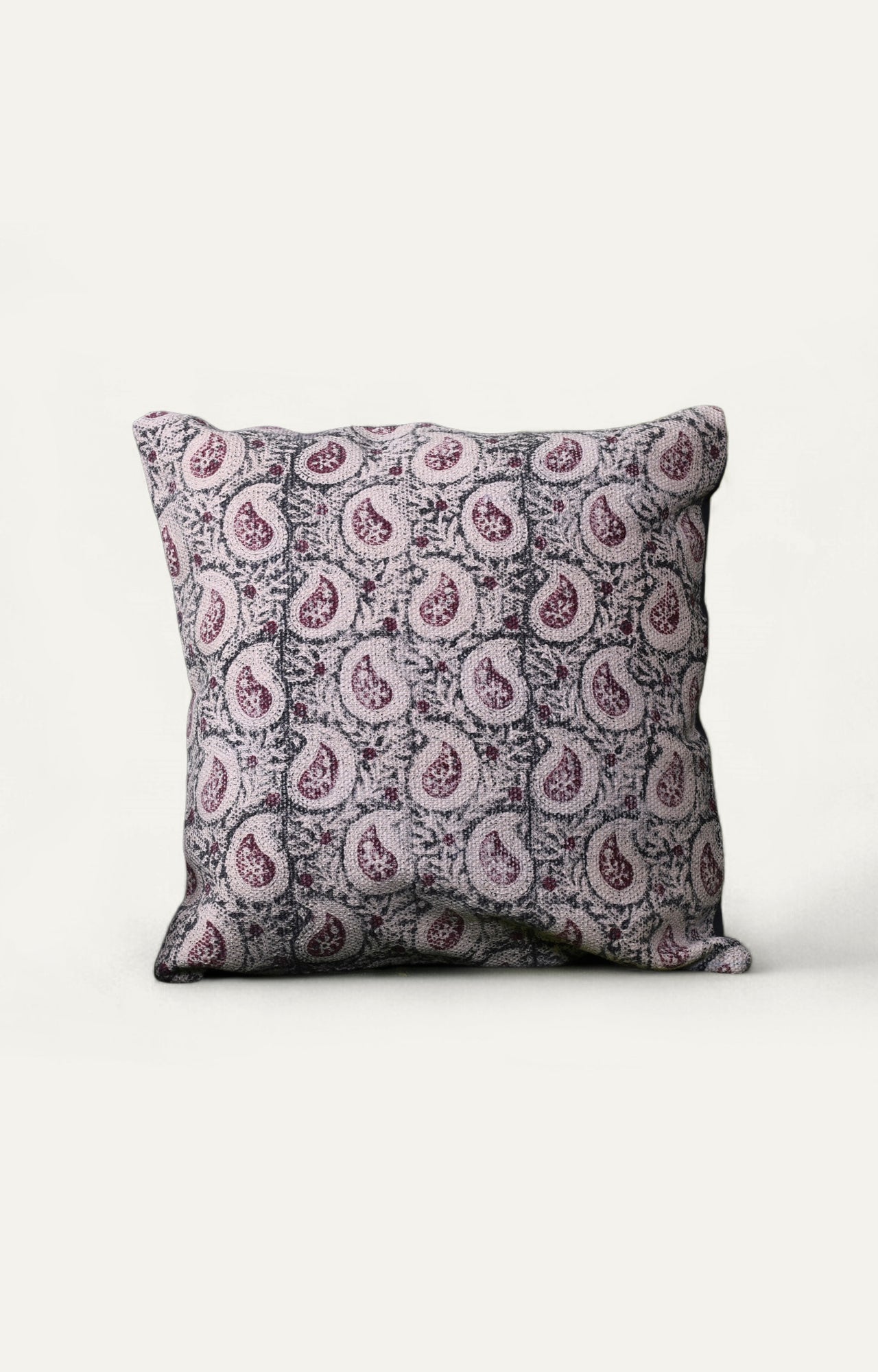 Distorted Indian Floral Print Cotton Cushion Cover