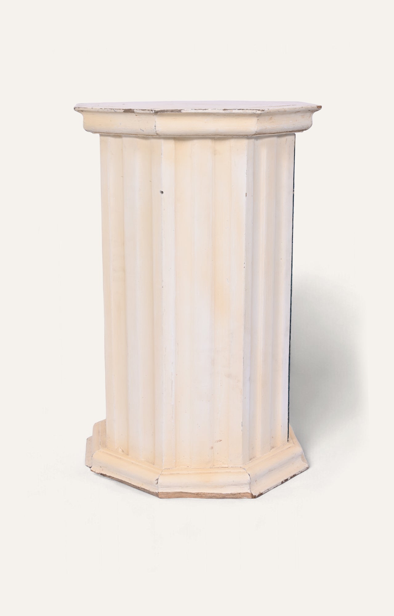 Rustic White Pedestal Plinth with Storage