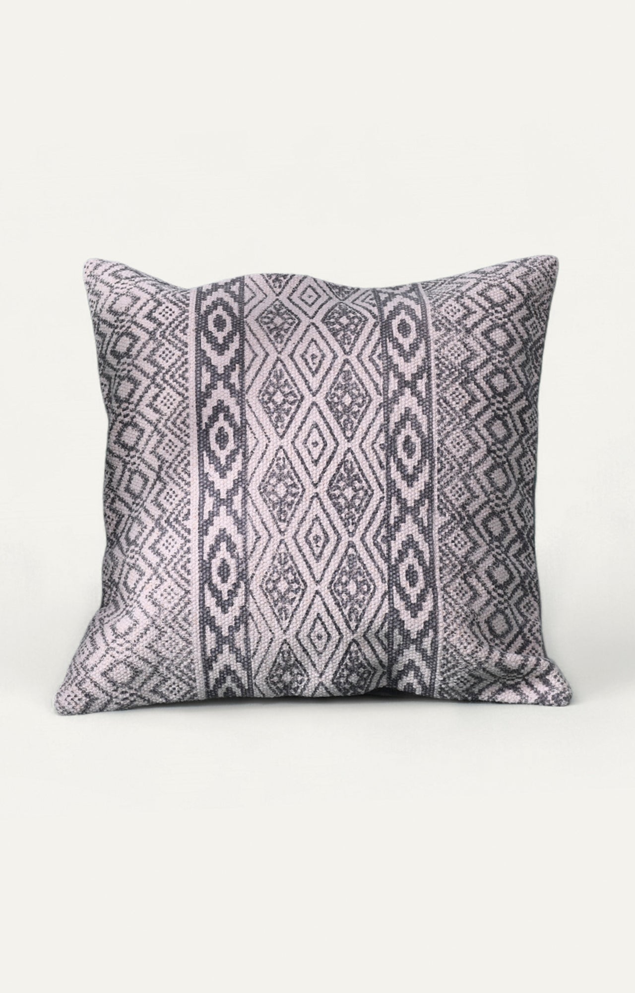 Black Diamond Pattern Cotton Cushion Cover