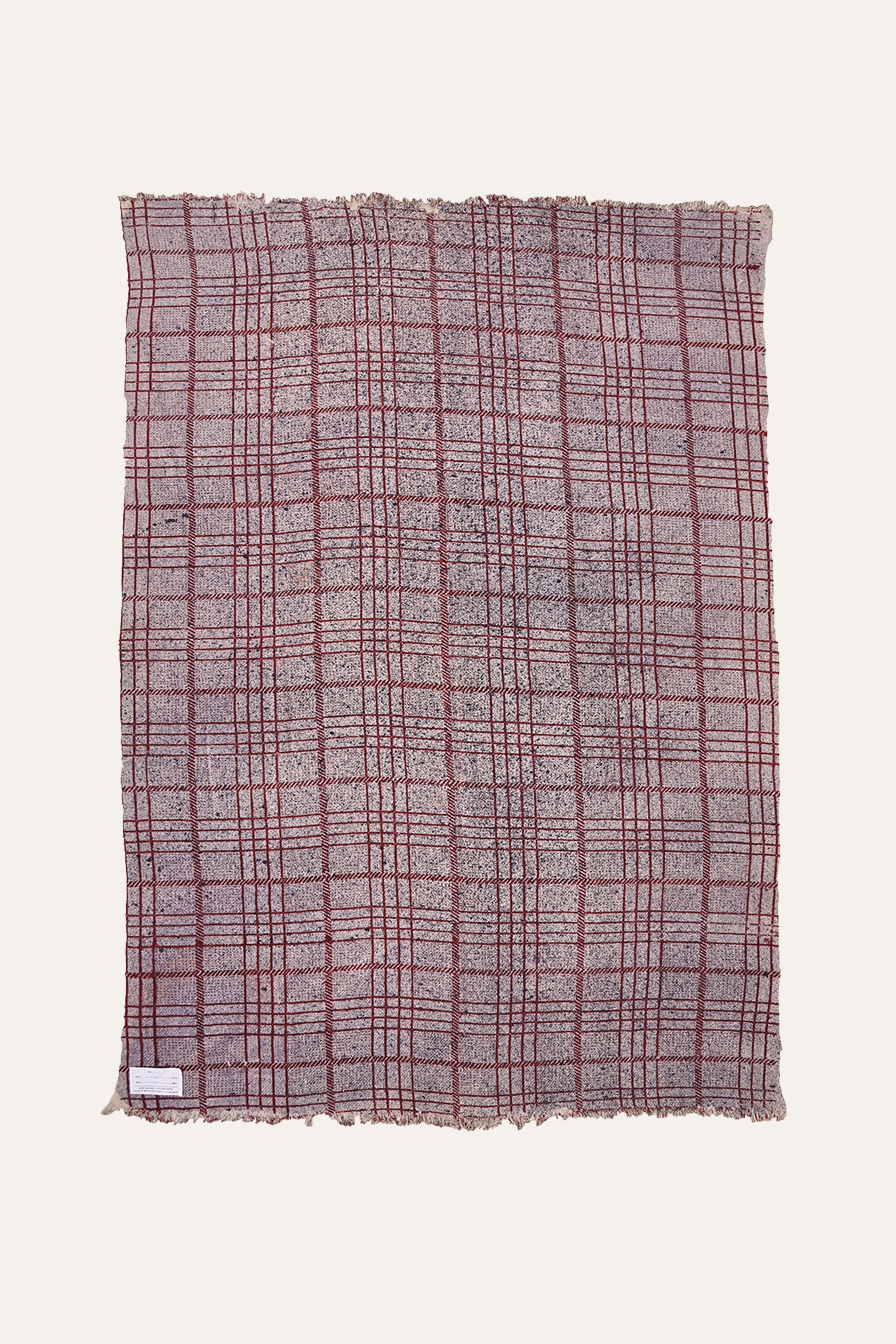 Red Grid Reversible Cotton Khes Wall Hanging with Checks