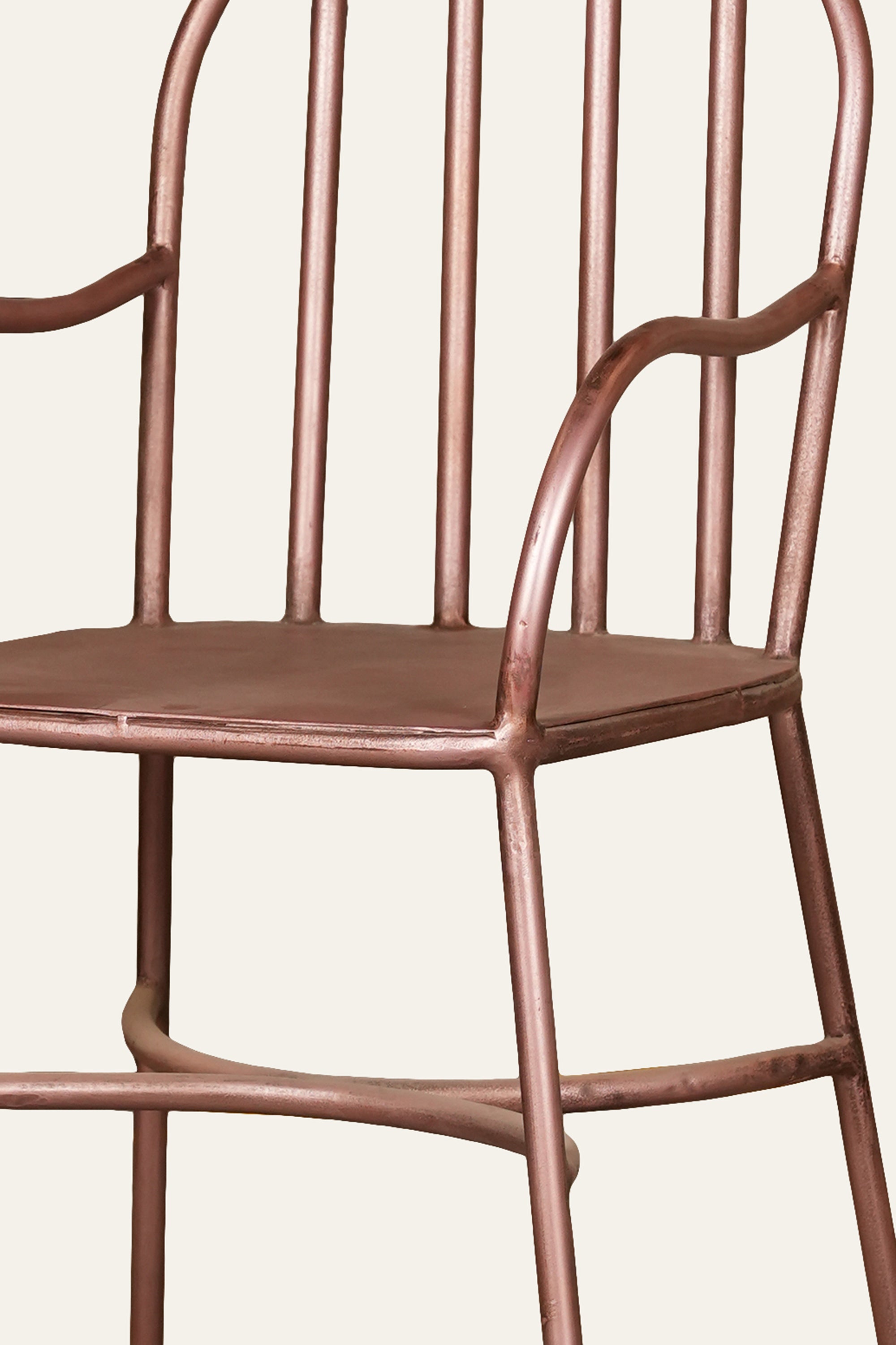 Metallic  Spindle-Back Arm Chair in  Pink