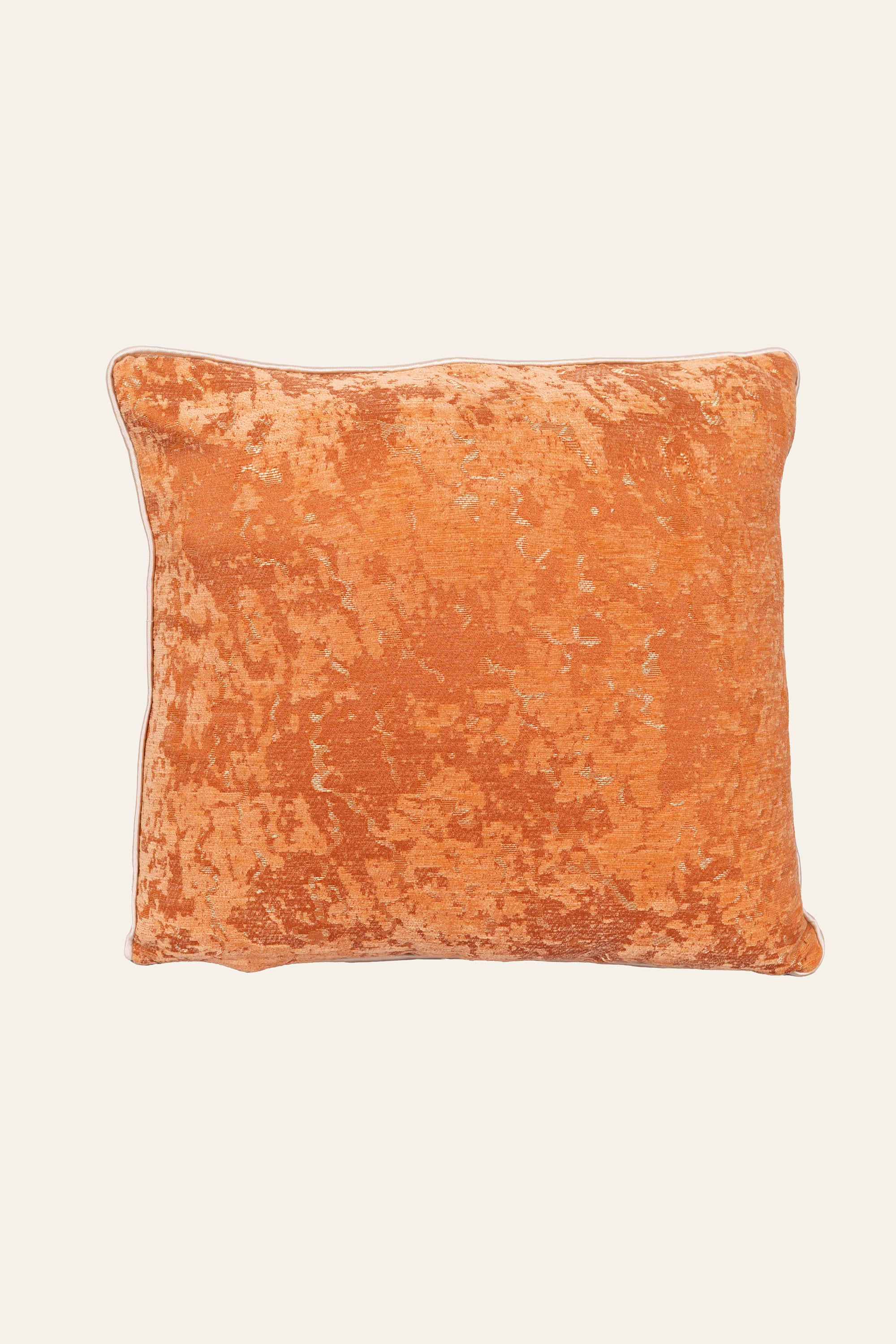 Orange Textured Throw Cushion for Sofa