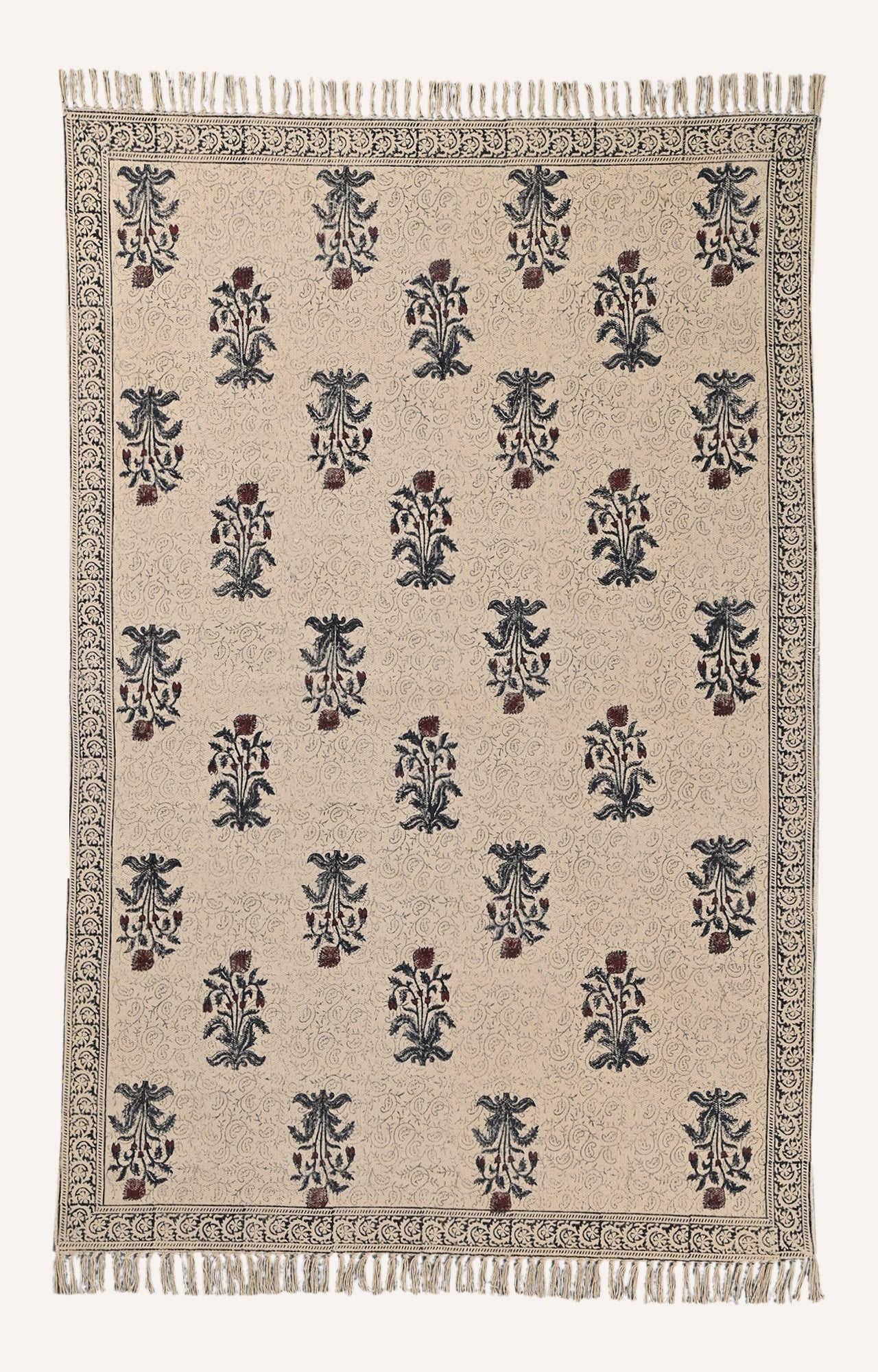 Handwoven Rug with Living Root Motif Design