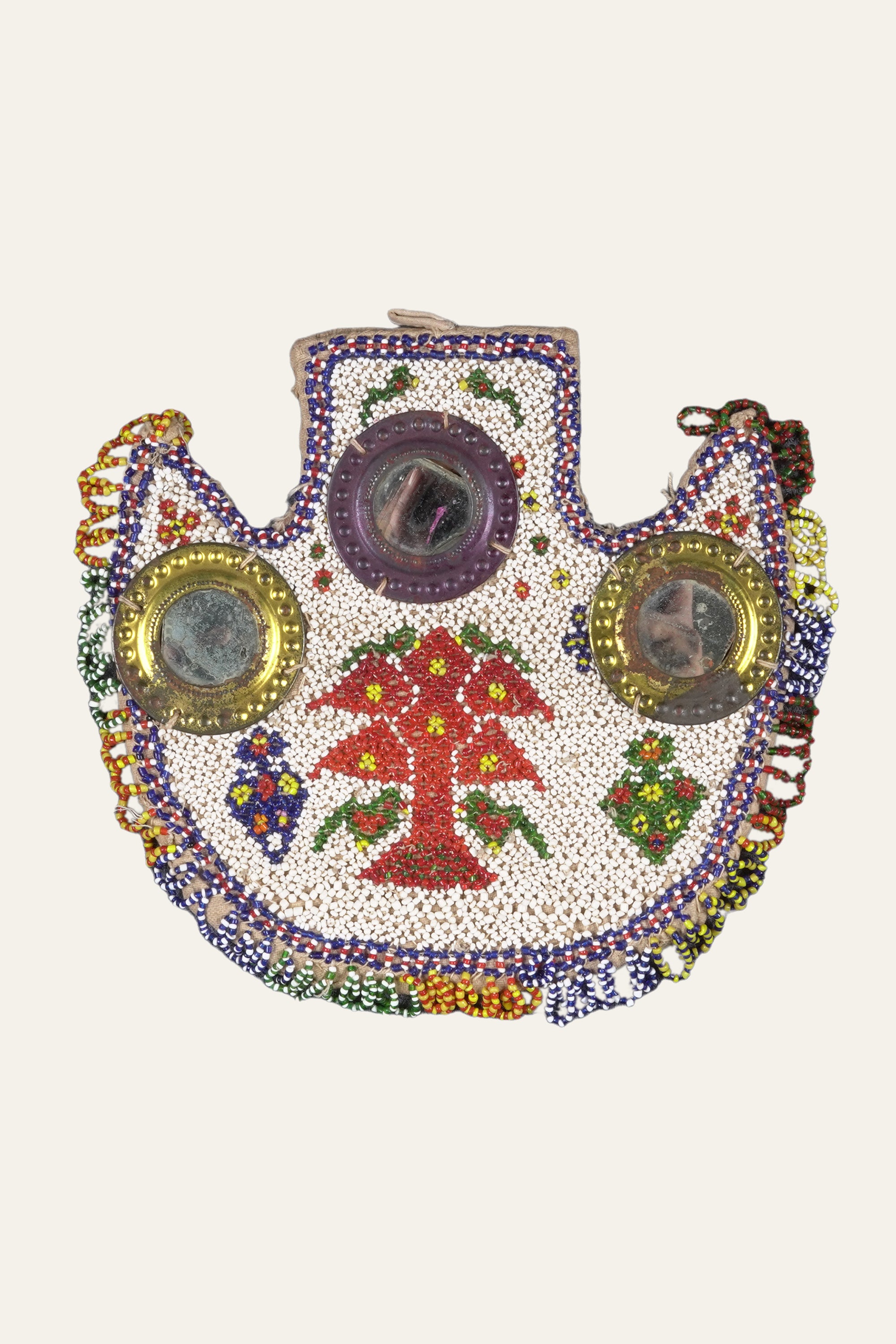 Gujarati Beaded Tree Motif Pankhi Antique Wall Decor