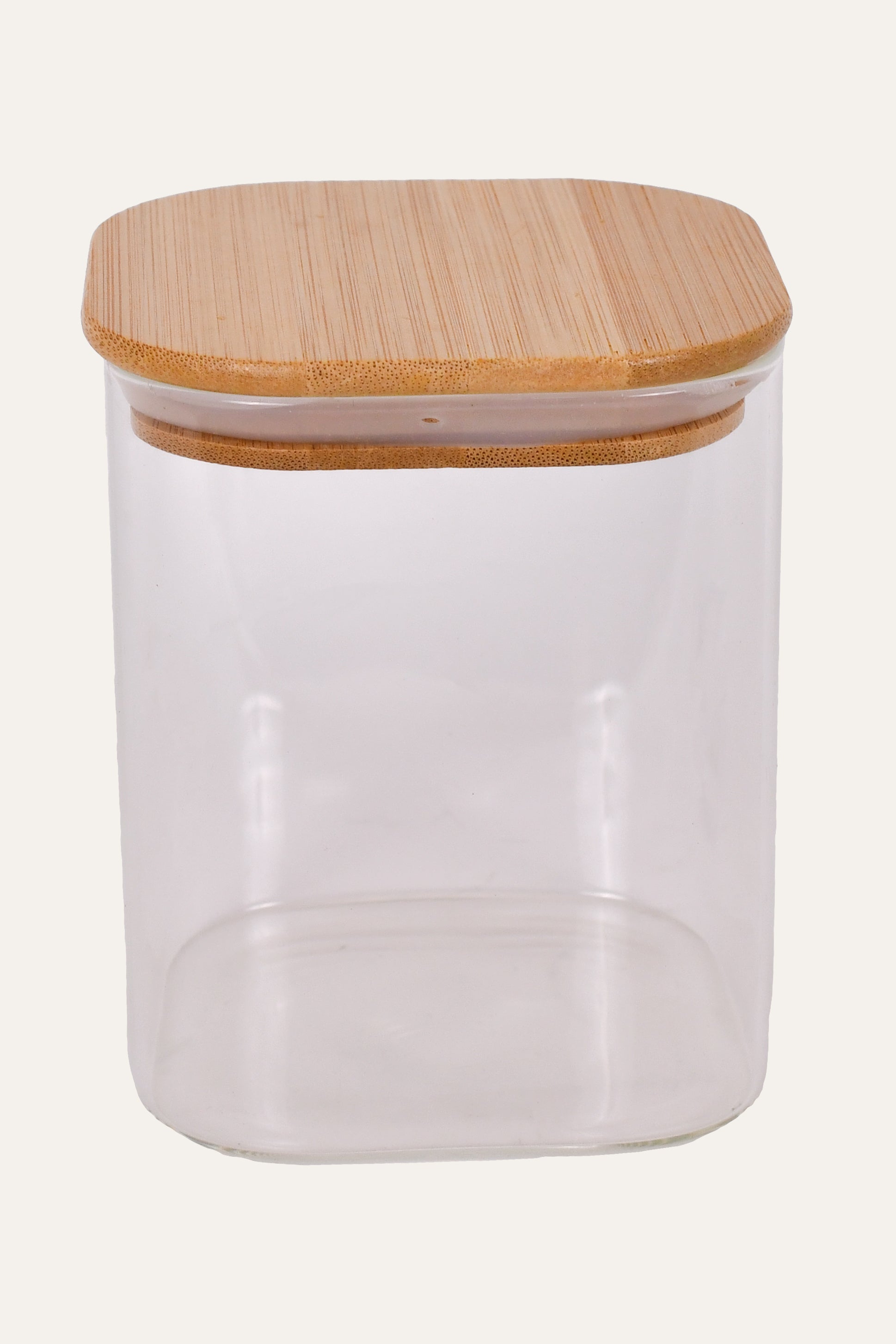 Medium Clear Glass Lidded Jar