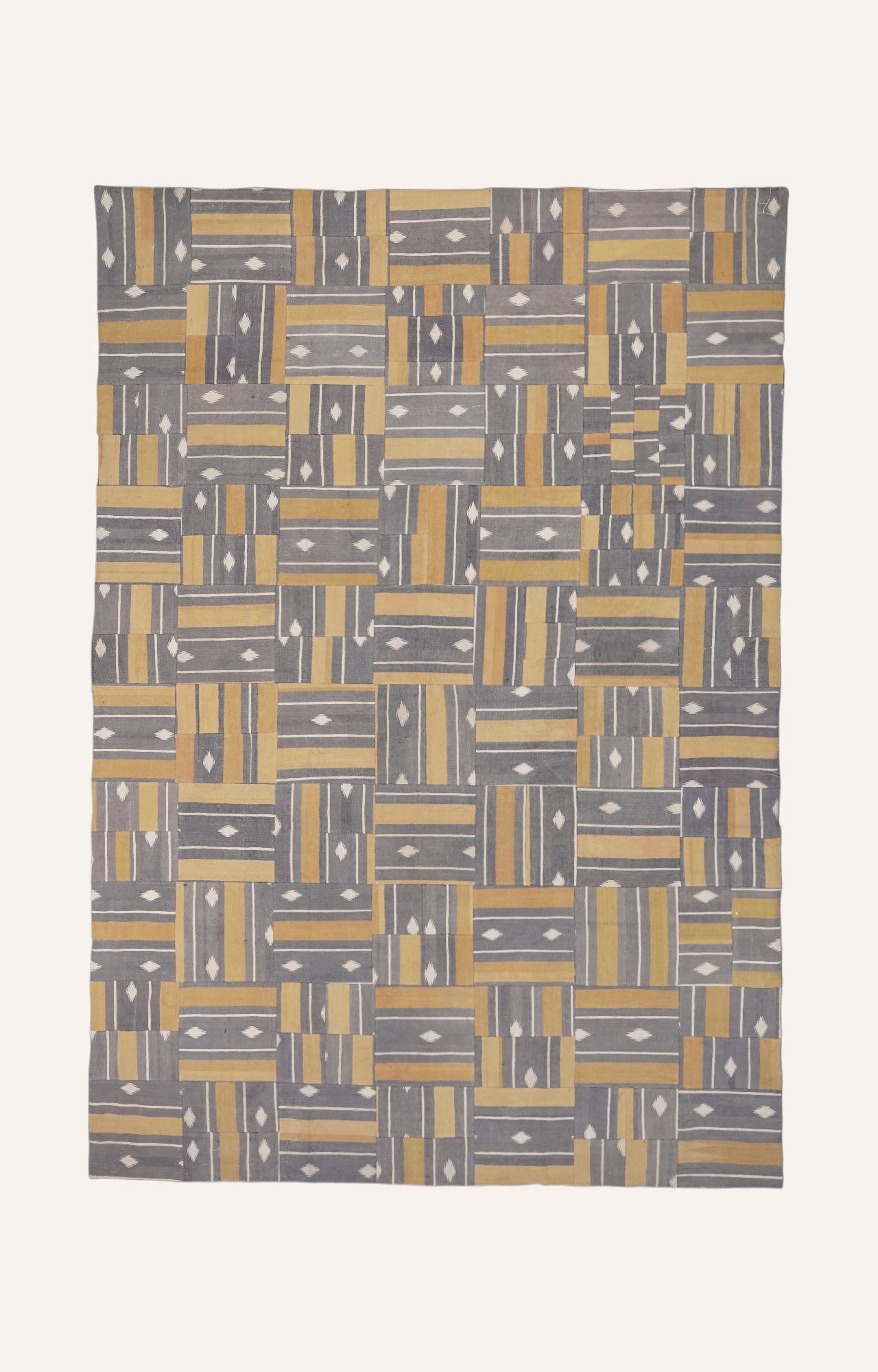 7 x 10 Ft Geometric Gray and Yellow Area Rug