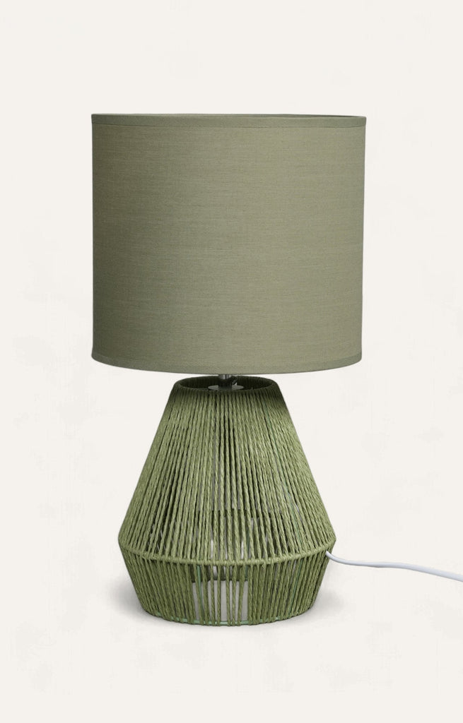 Sage Green Woven Rope Table Lamp