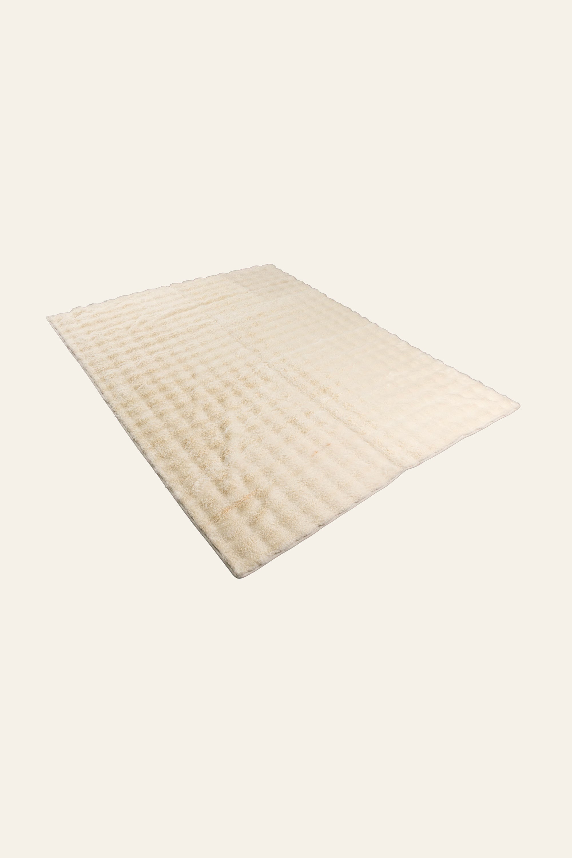Ivory Cream Fur Throw Blanket for Bed & Lounge
