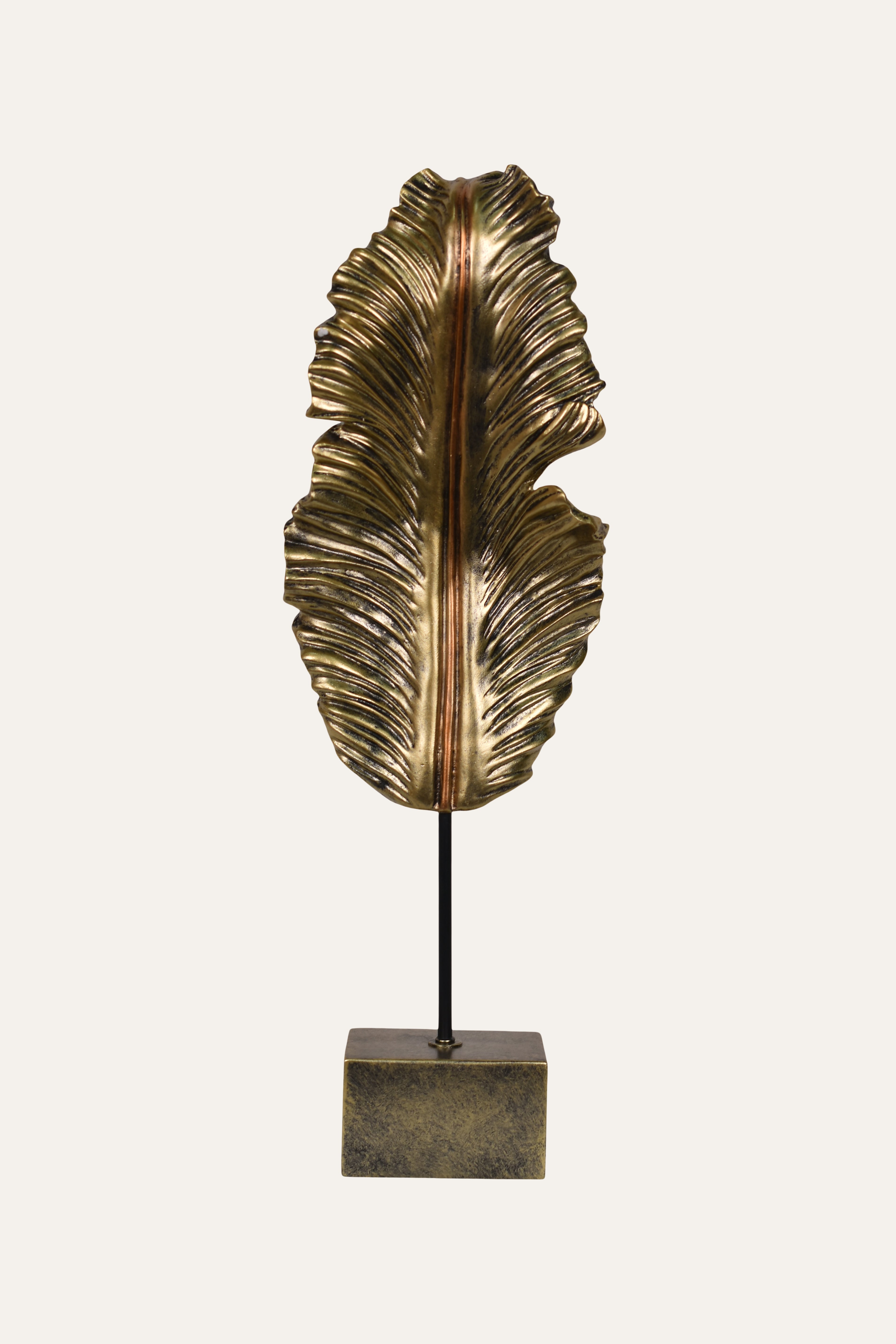Luxury Gold Resin Palm Leaf Sculpture