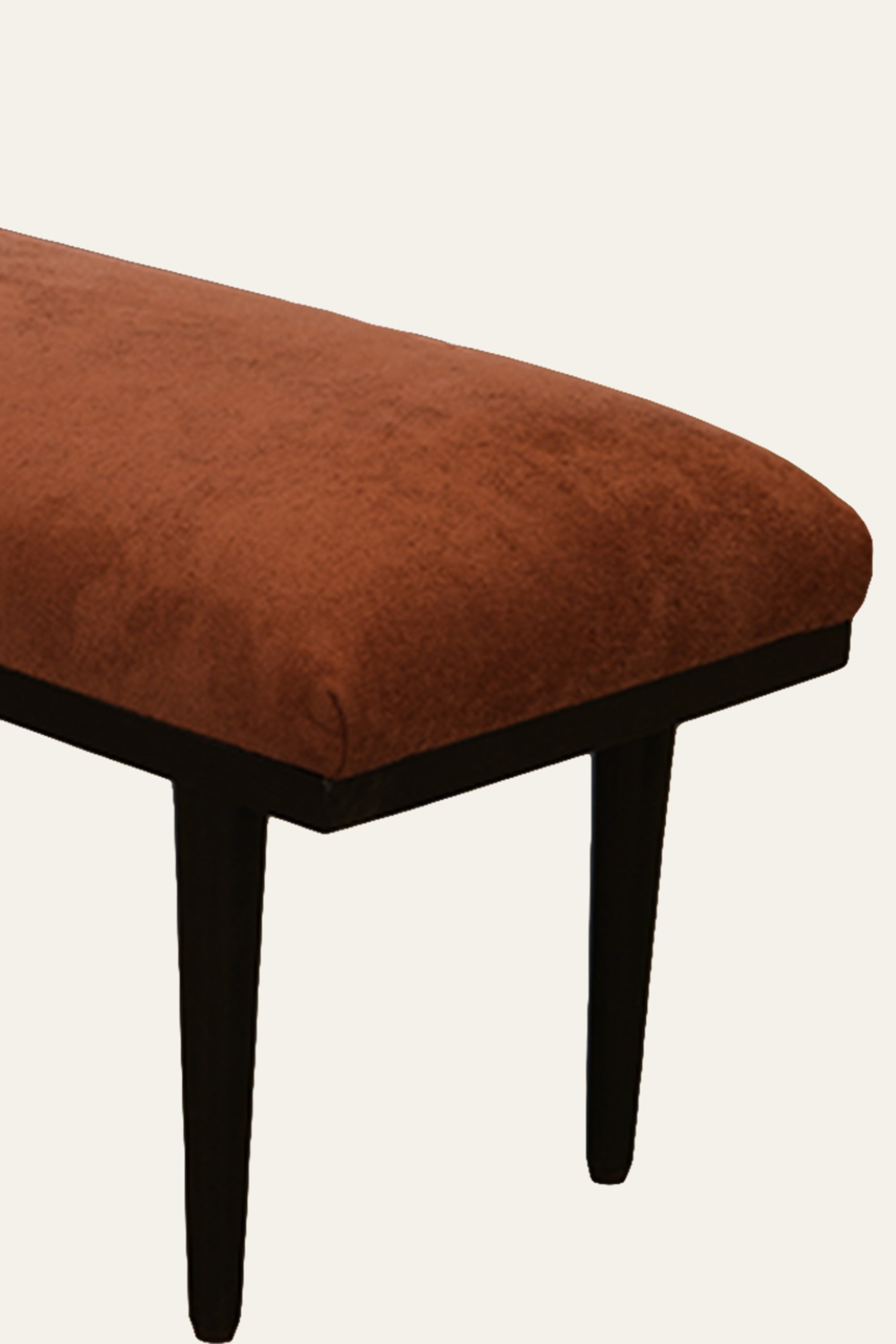 Rust Upholstered Wooden Living Room Bench