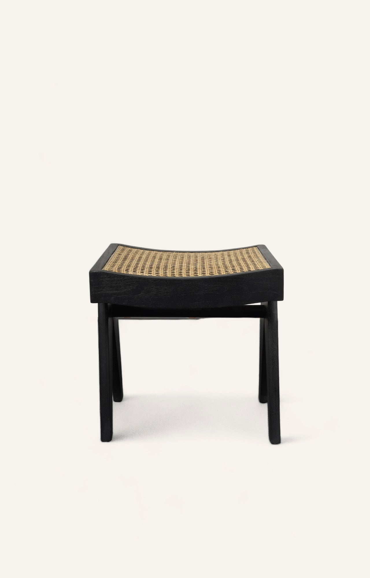 Black rattan stool