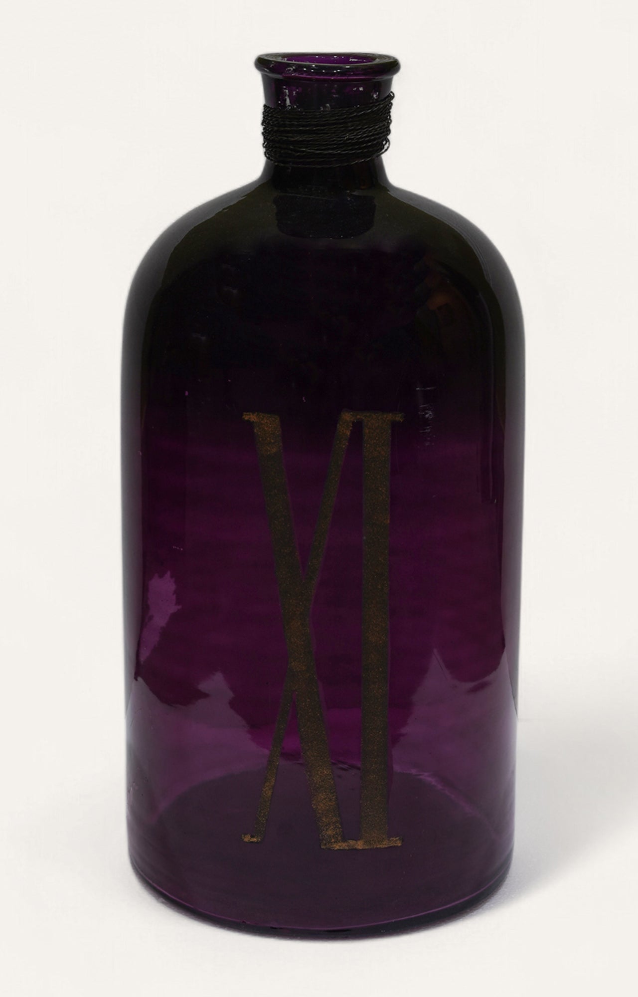 Plum Purple Bottle-Shaped Glass Vase
