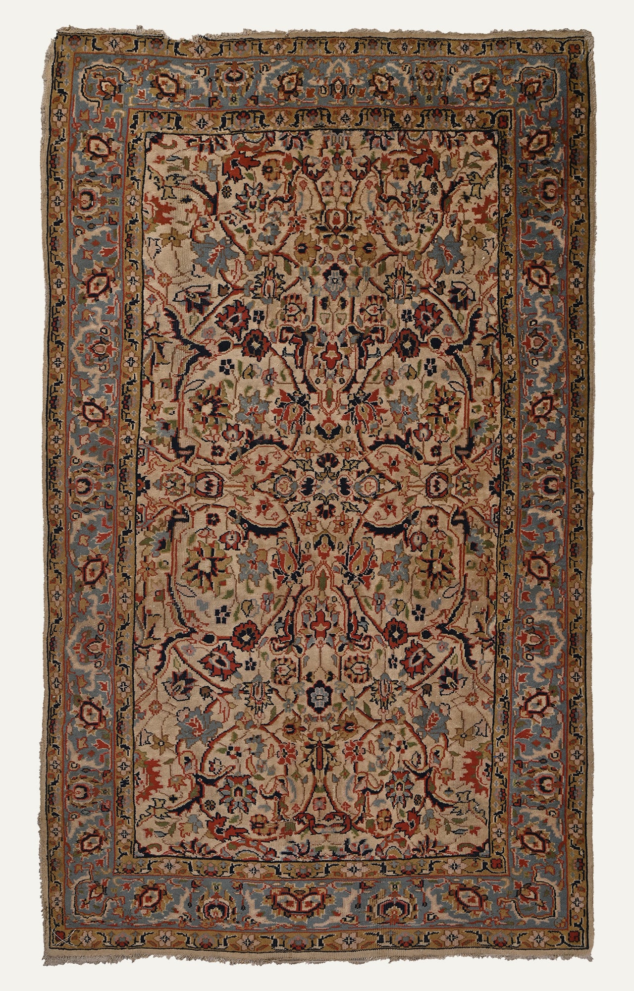 4 x 7 Ft Handknotted Vintage Agra Carpet aged 100 years