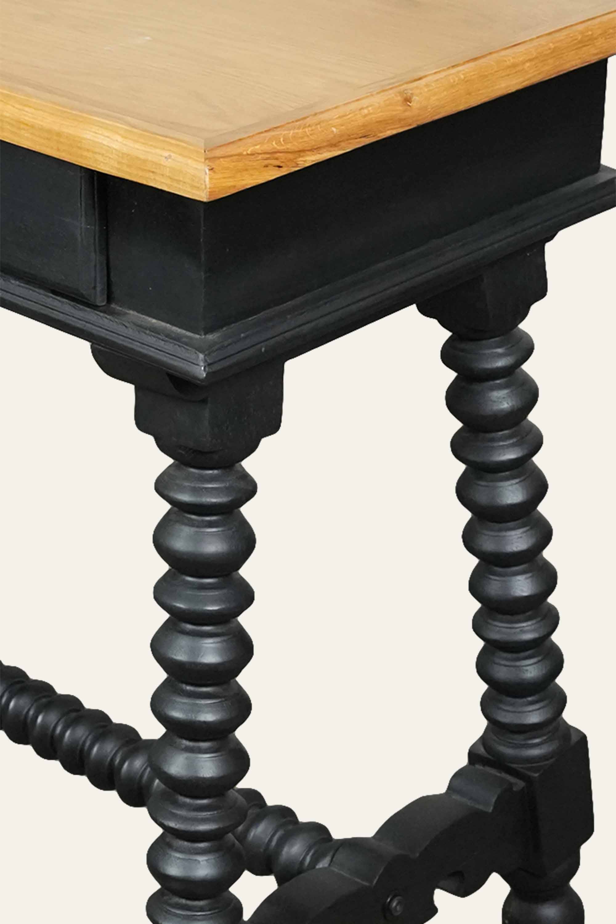 Two-Toned Console Table with Black Cross Base