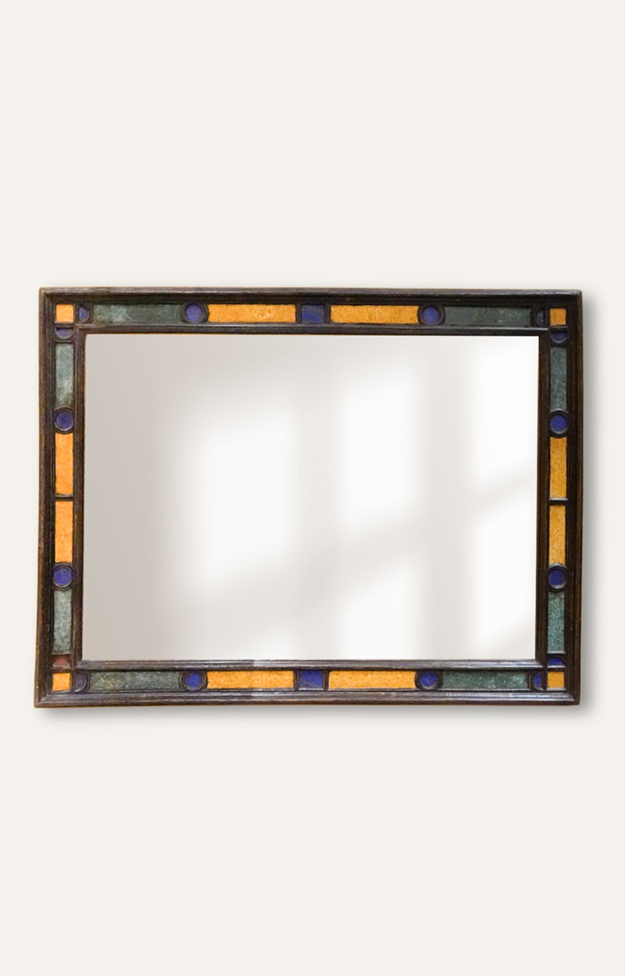 Rectangle Wall Mirror with Semi-Precious Stone Mosaic Frame