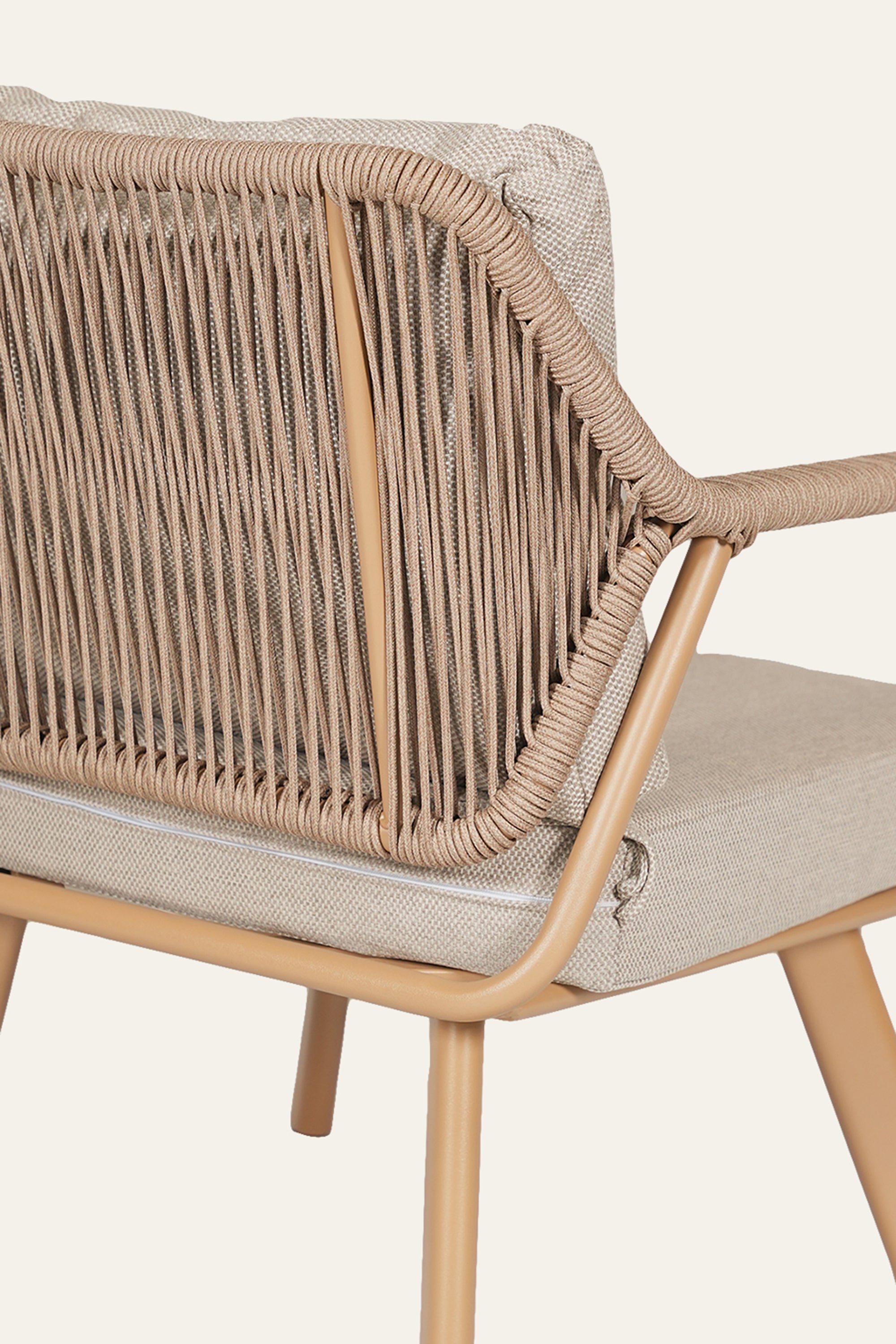 One Seater Outdoor Metal Armchair with Nylon Ropes