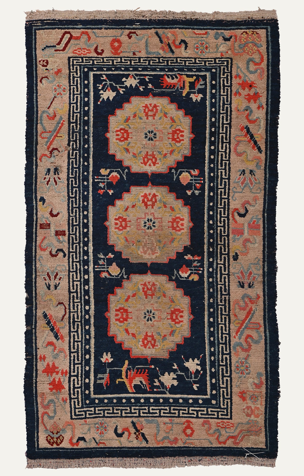 3 x 5 Ft Gracefully aged tibetan handknotted carpet