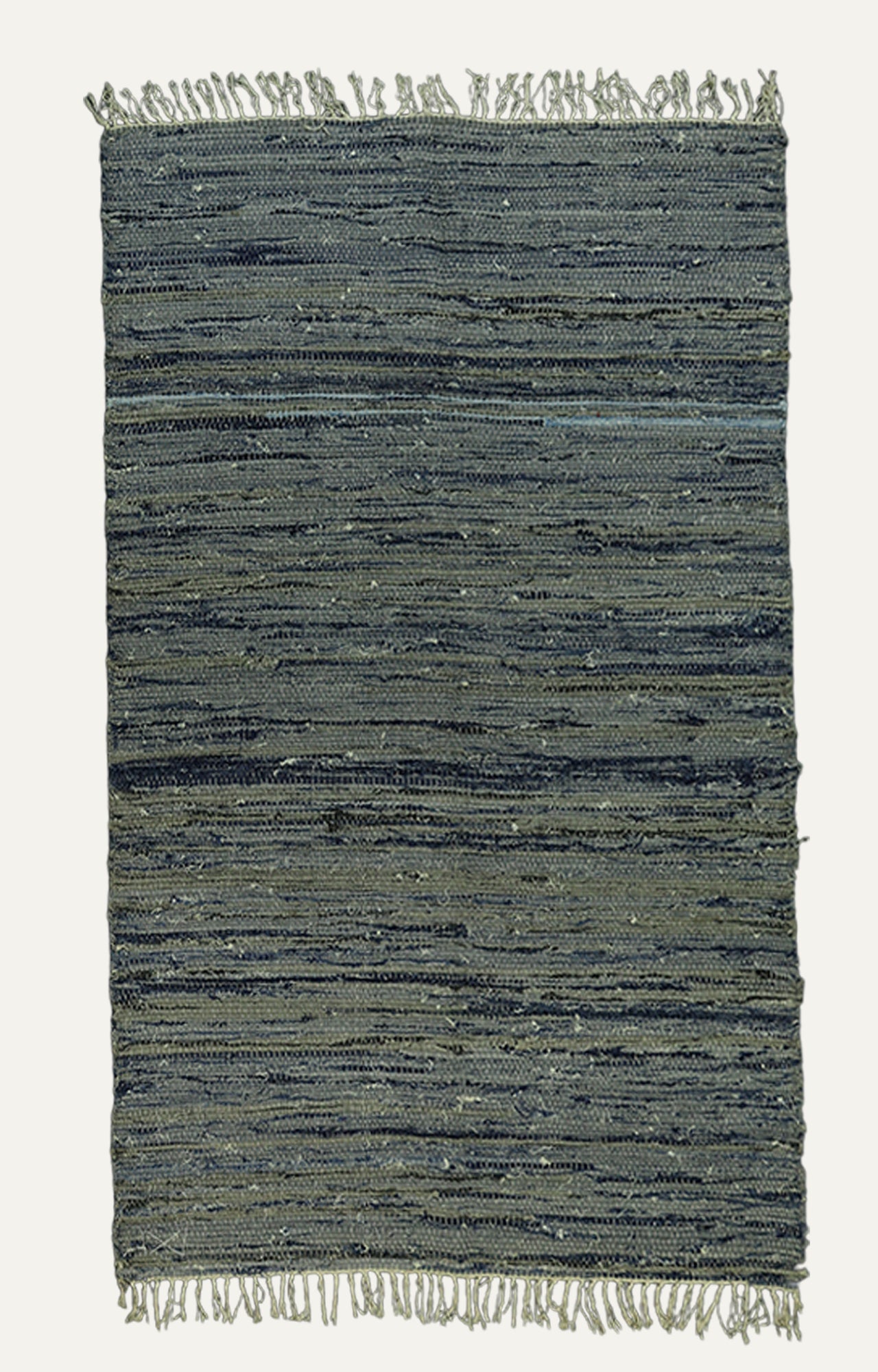 4 x 6.3 Ft Dark Textured Line Cotton Rug