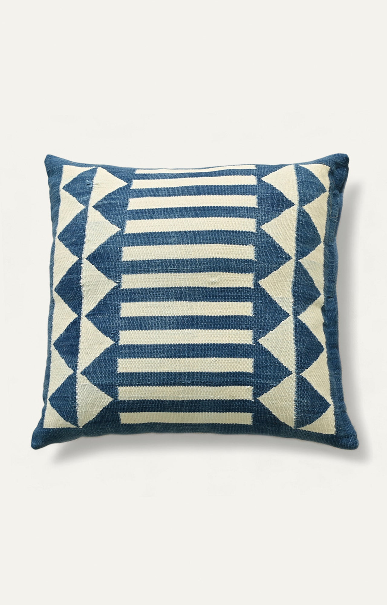 Blue Striped Handwoven Cushion Cover