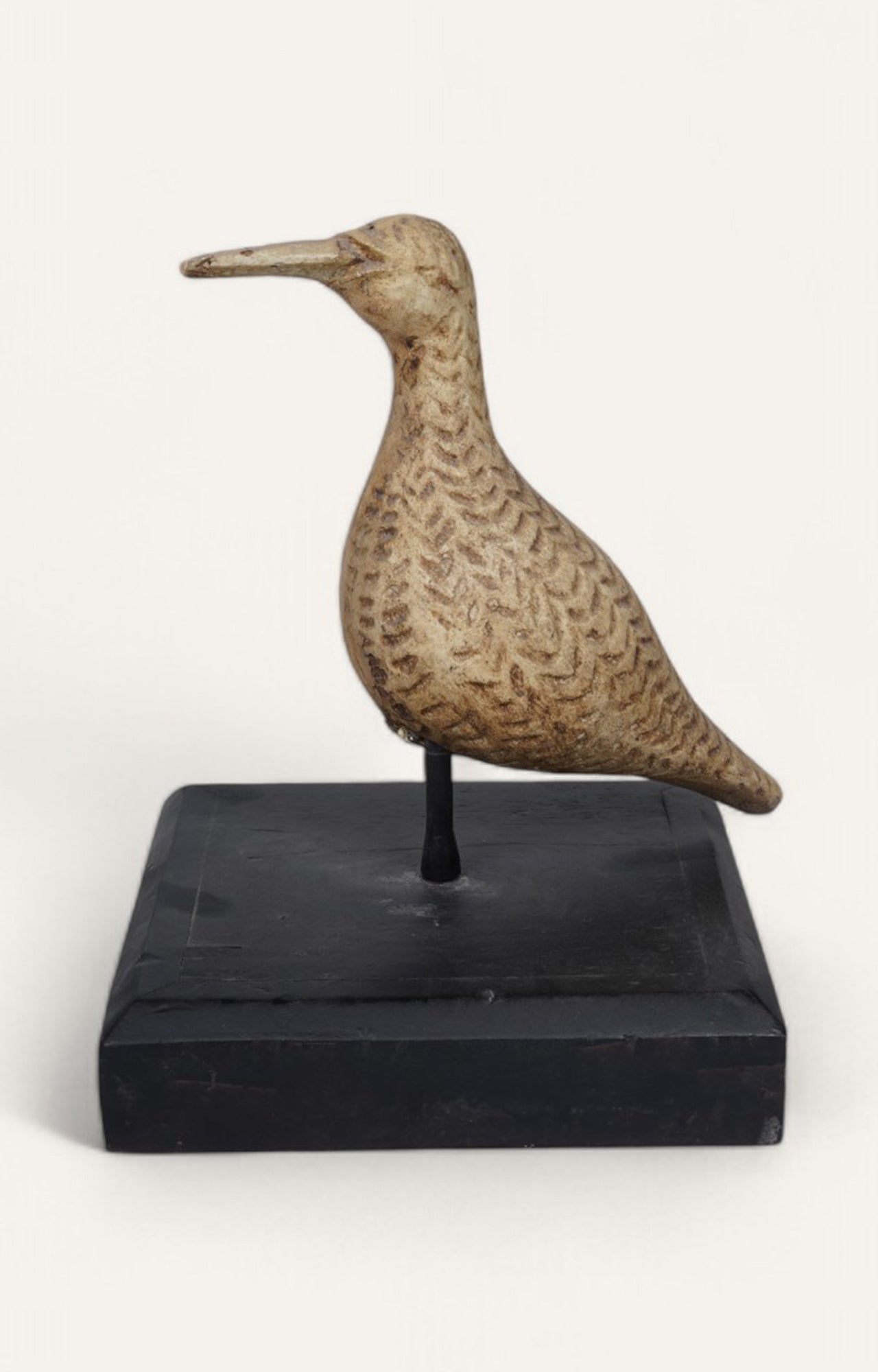 Vintage Hand-carved Shore Bird Sculpture