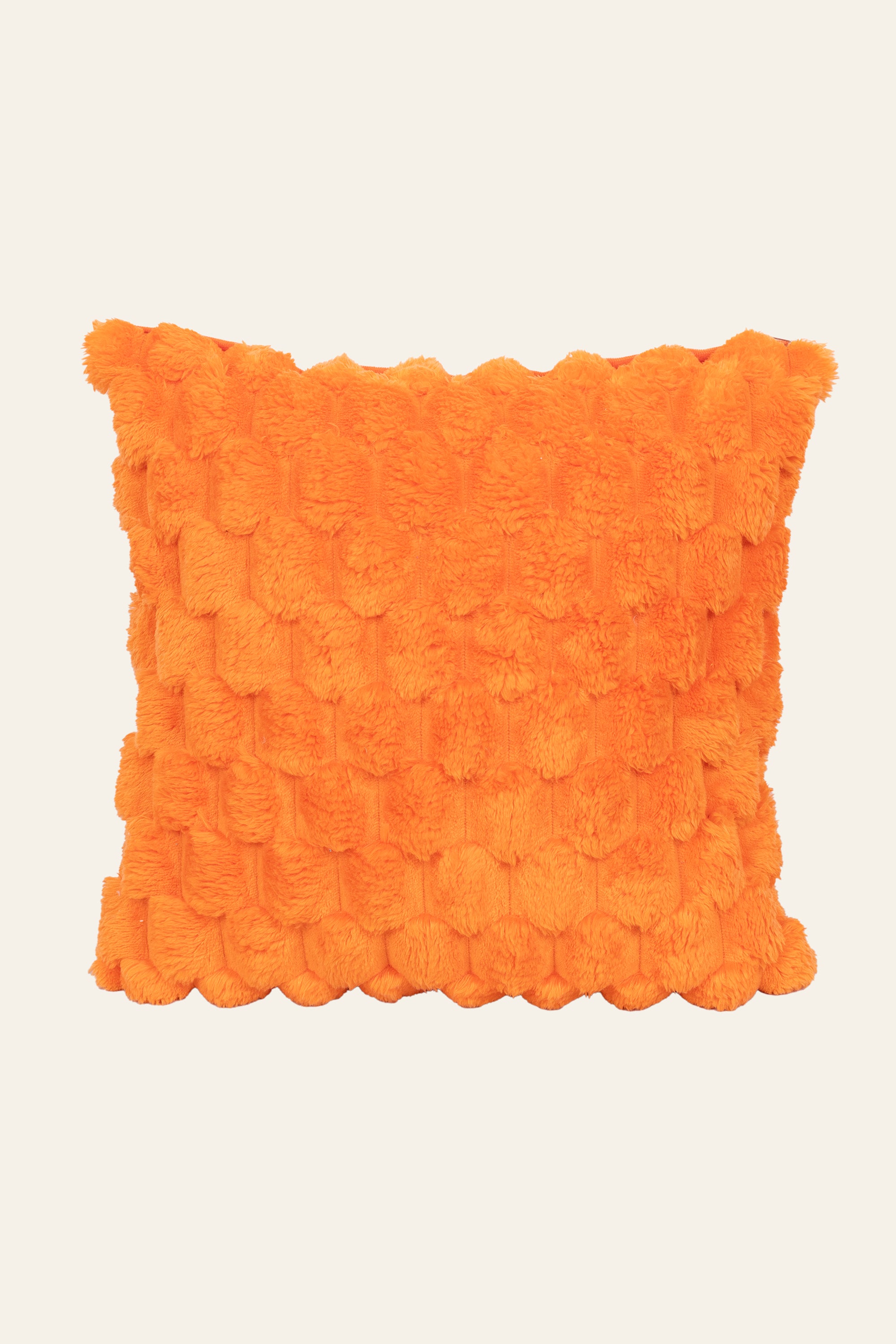 Plush Soft Pineapple Grid Turtle Pattern Cushion - Orange