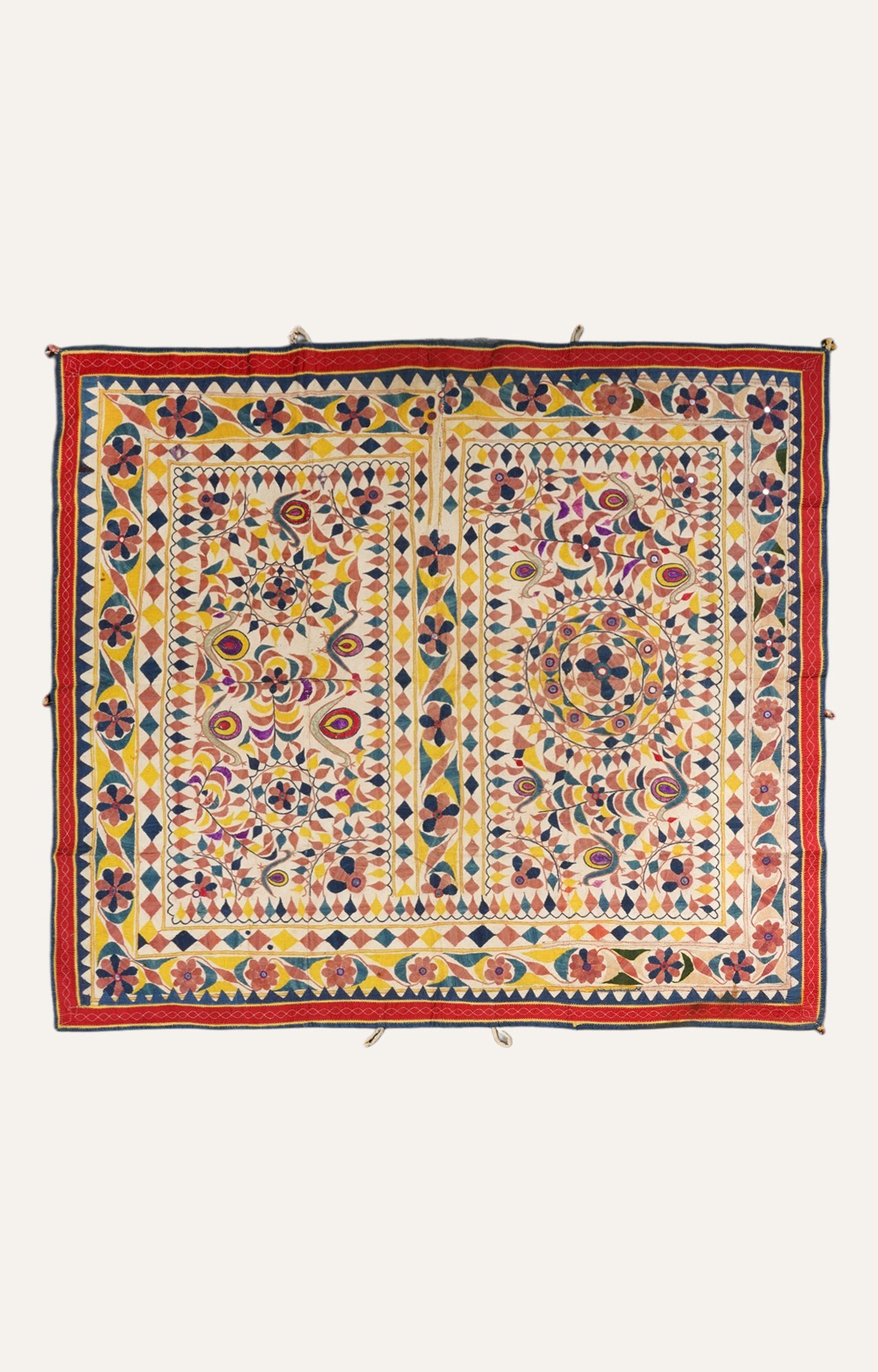 Vintage Saurashtra Appliqué Embroidered Textile Wall Hanging