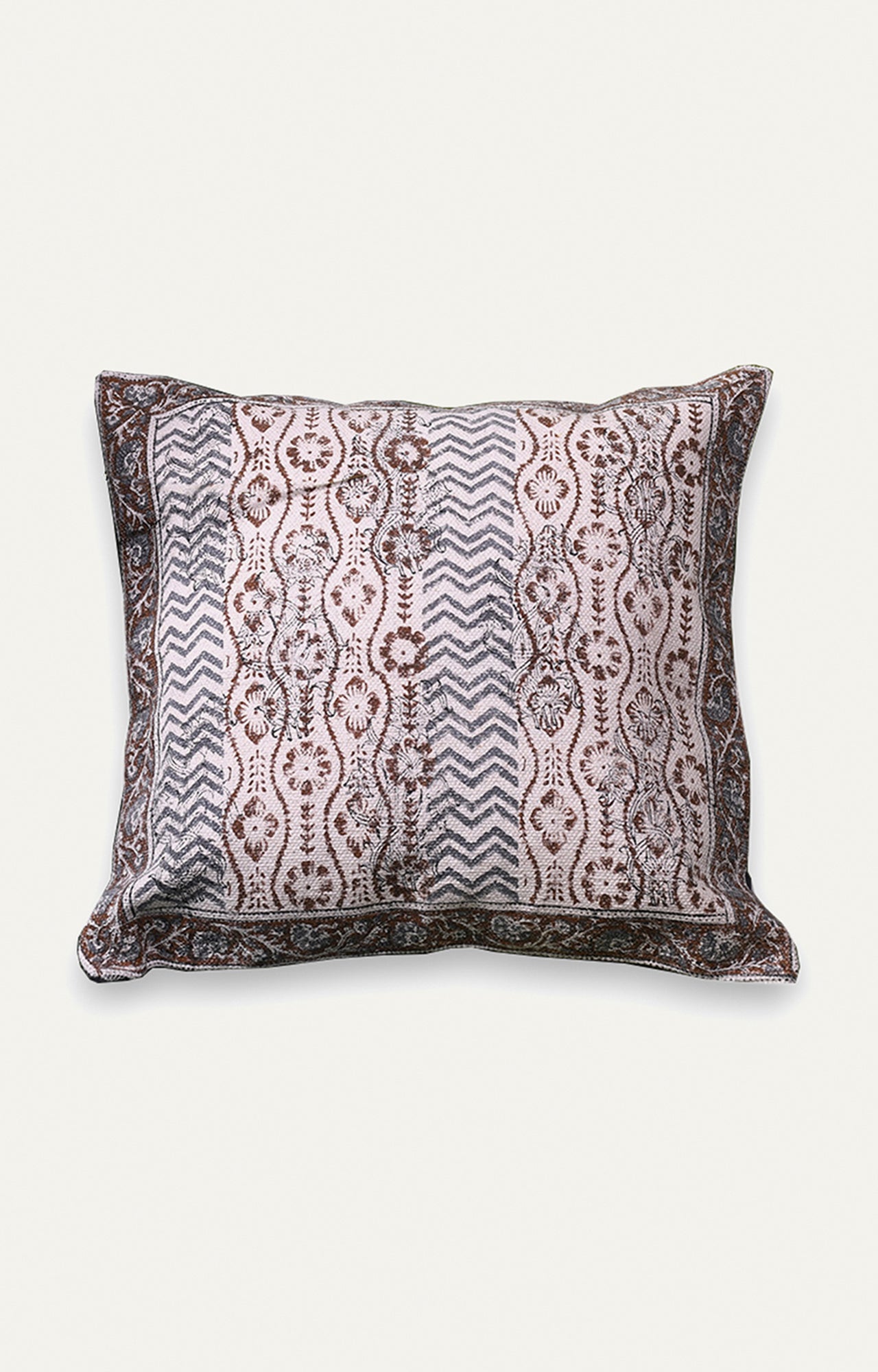Distressed Floral Cotton Cushion Cover