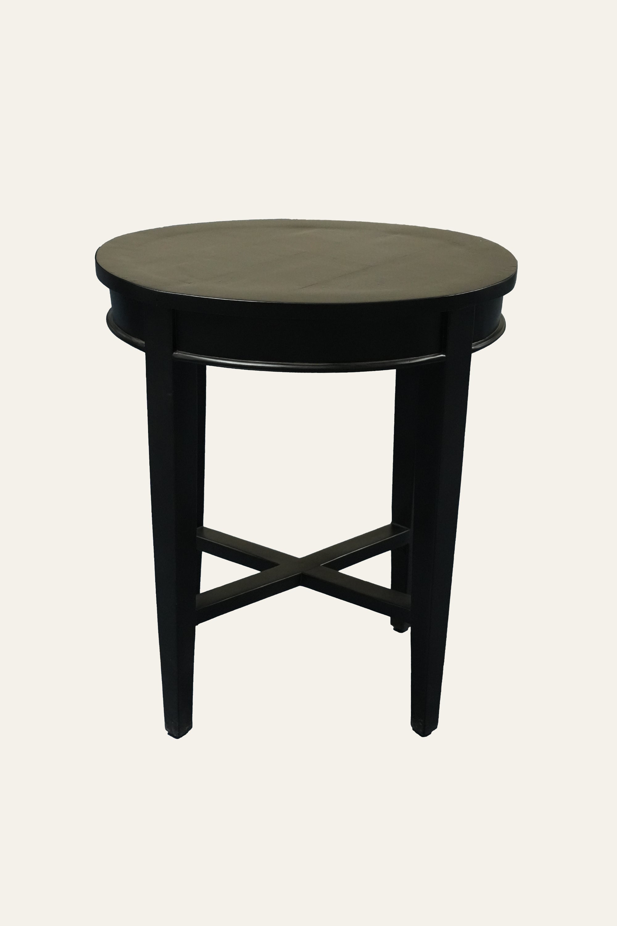 Compact Black Round Side Table for Sofa Corners