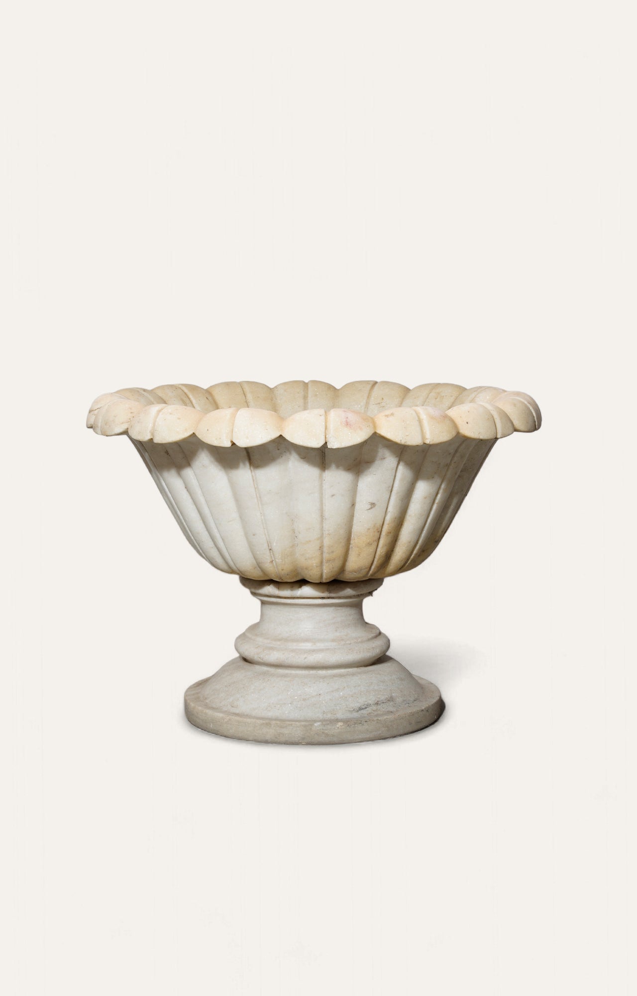 Marble Lotus Long Leaf Urn