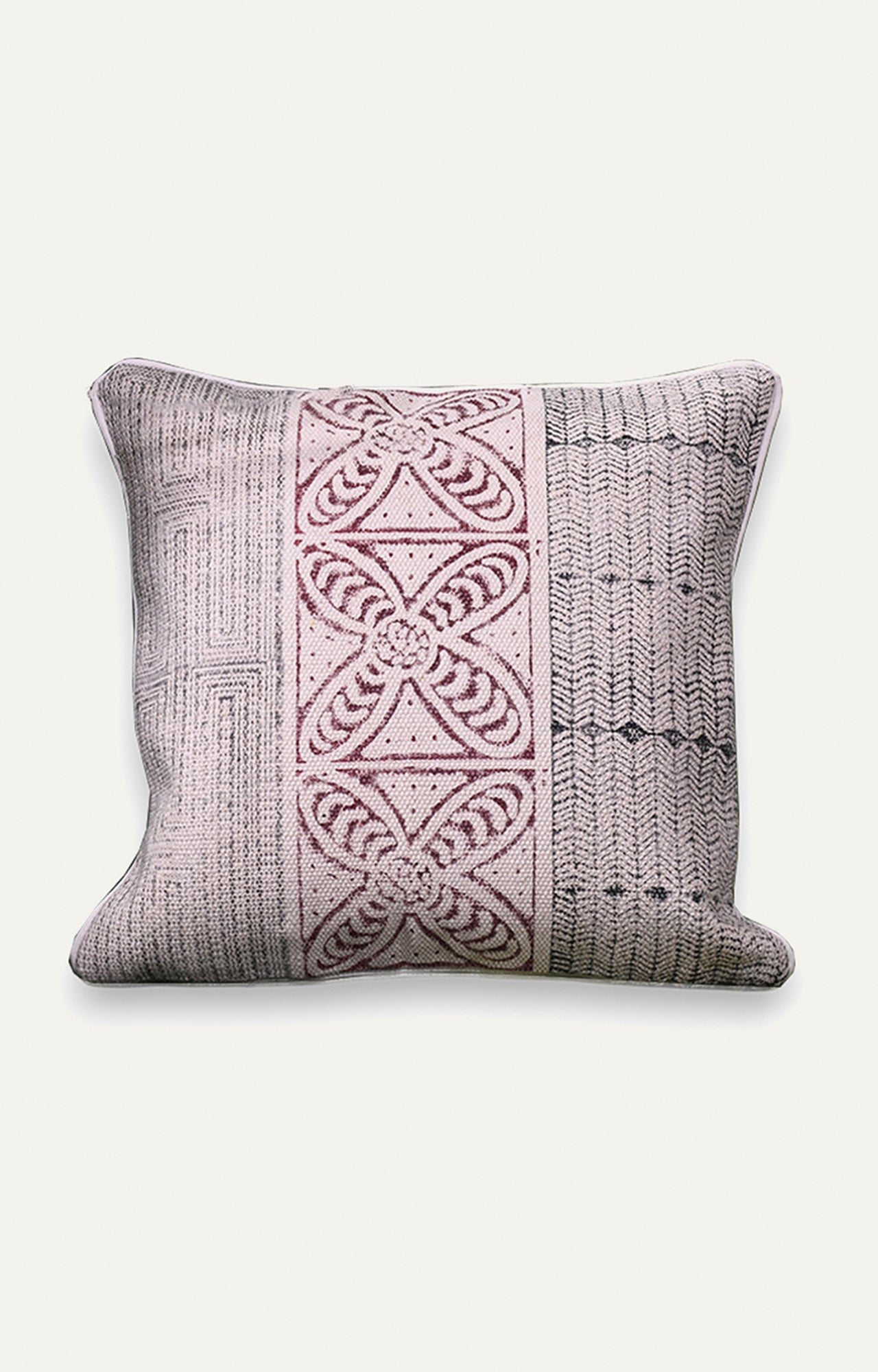 Abstract Floral Maze Cotton Cushion Cover