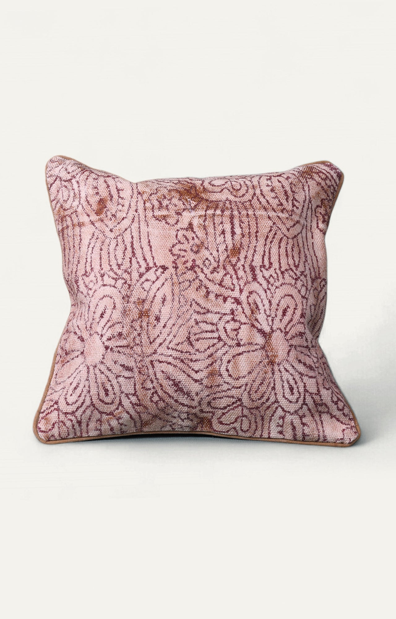 Red Floral Cotton Cushion Cover