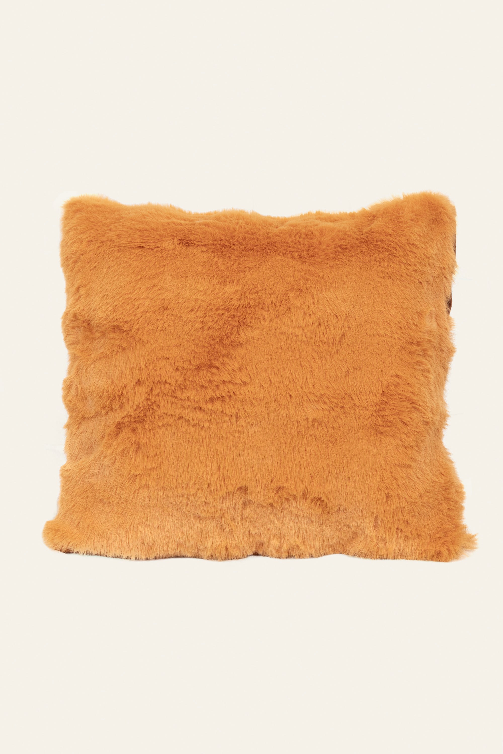 Orange Ultra Soft Fur Cushion for Kids Room
