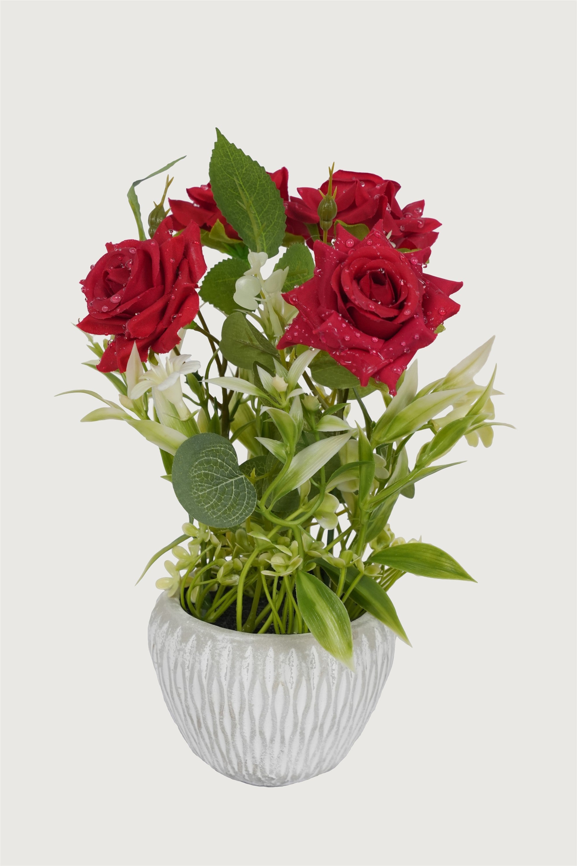 Rose Arrangement in Textured Pot