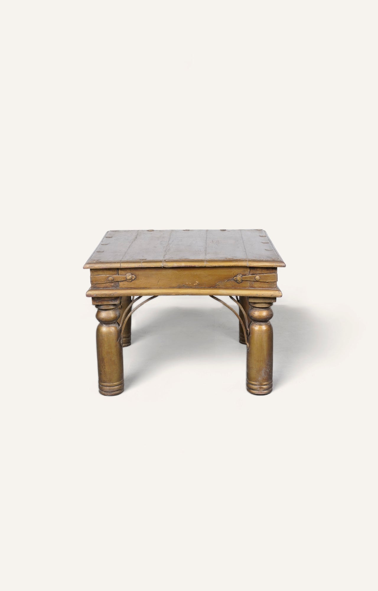 Wooden Antique Gold Finish side table