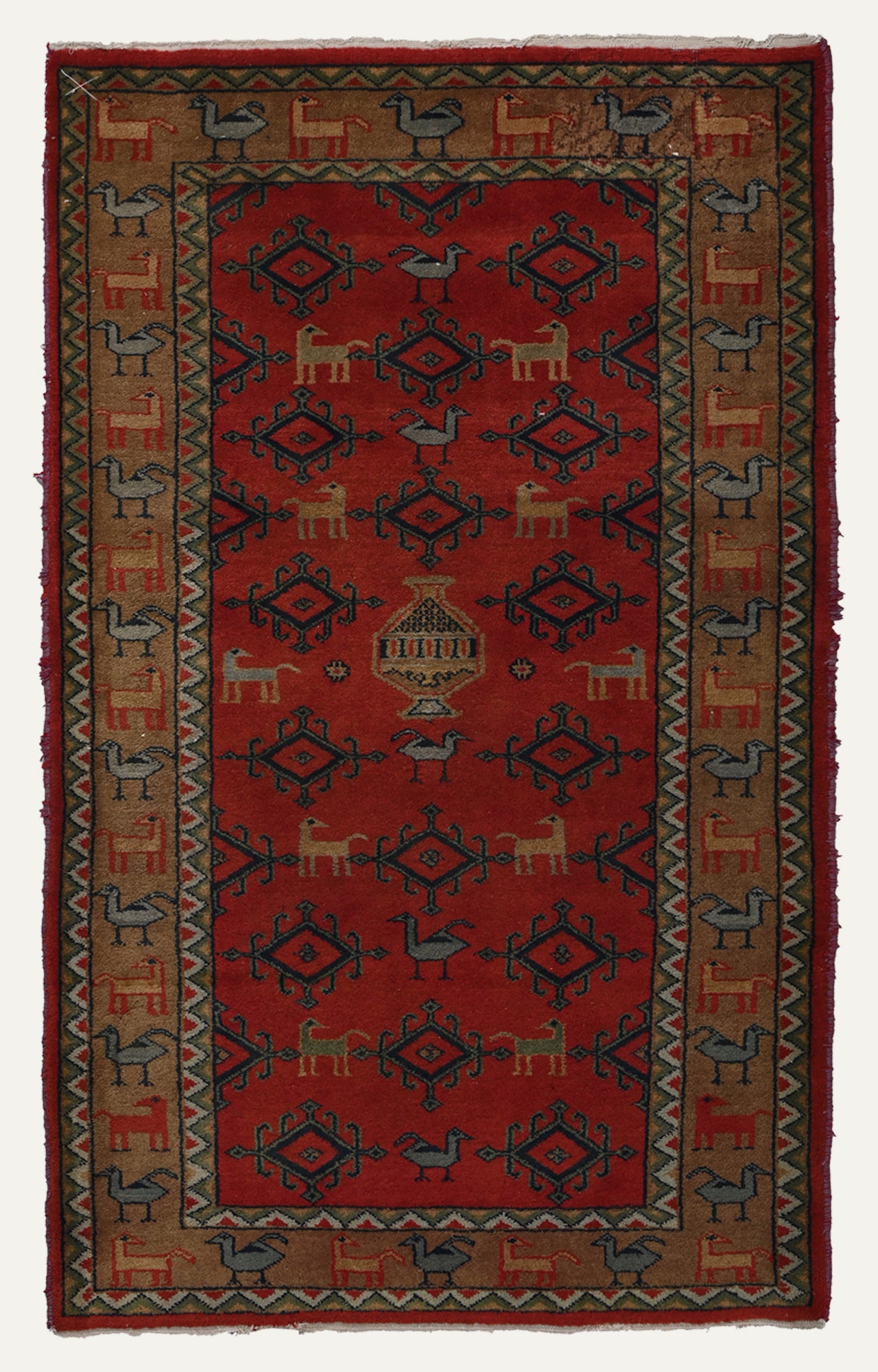 3 x 5 Ft Red and Multi-Colored Geometric Pattern Carpet