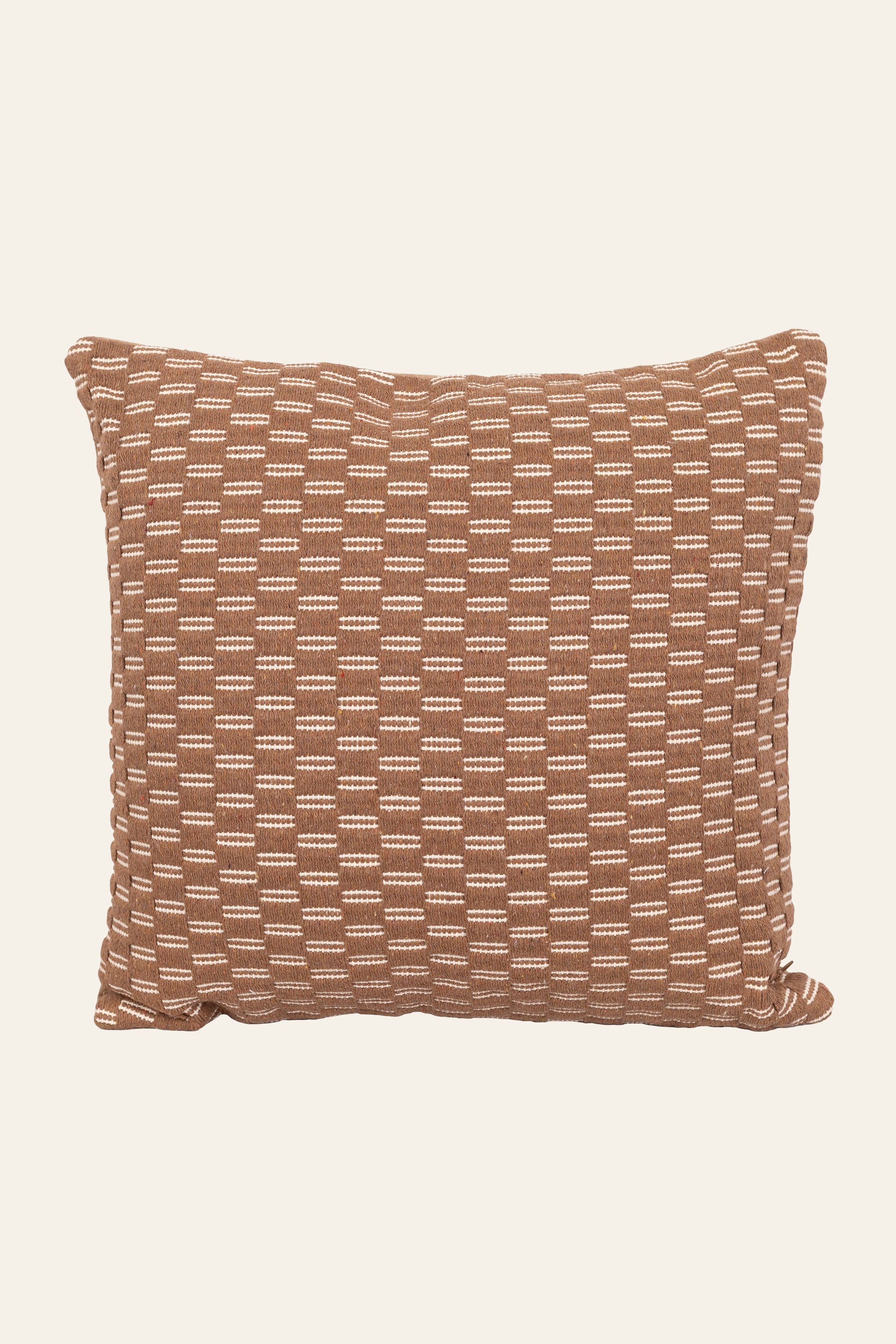 Rustic Brown Woven Cushion