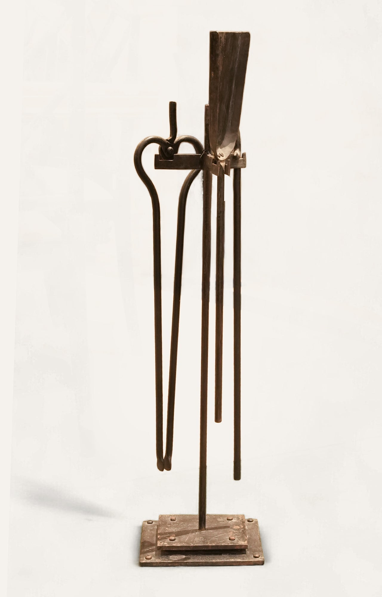Minimalist Wrought Iron Fireplace Tool Set