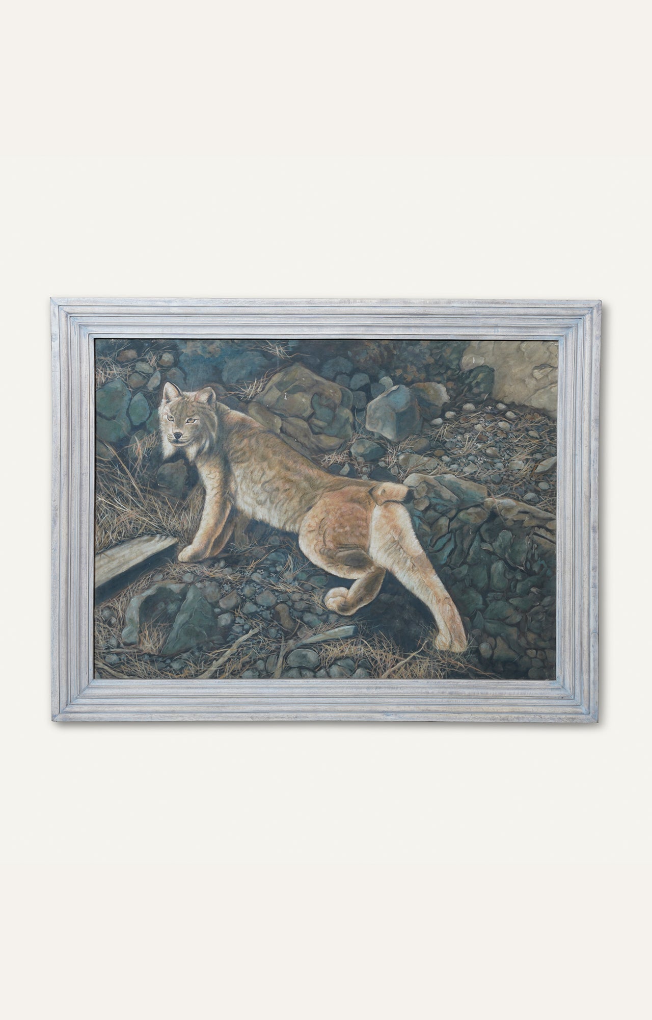 Wild Lynx Peeking Through Trees - Stunning Oil Painting 